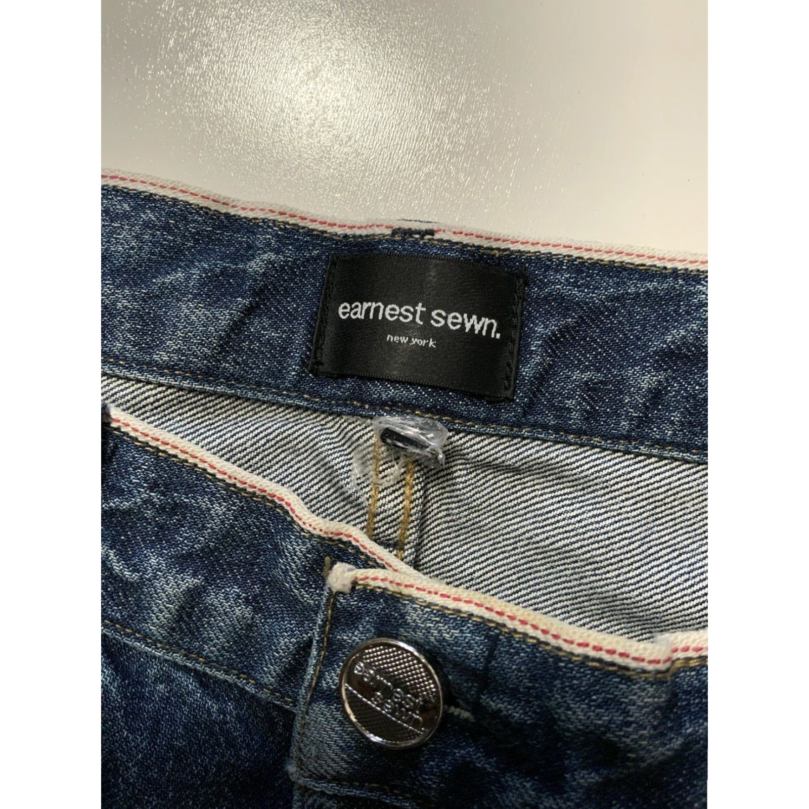 Denime Earnest Sewn Redline Selvedge Distressed Cutoff Button Fly Denim Jean Shorts 32 Men Size US 32 / EU 48 - 5 Thumbnail