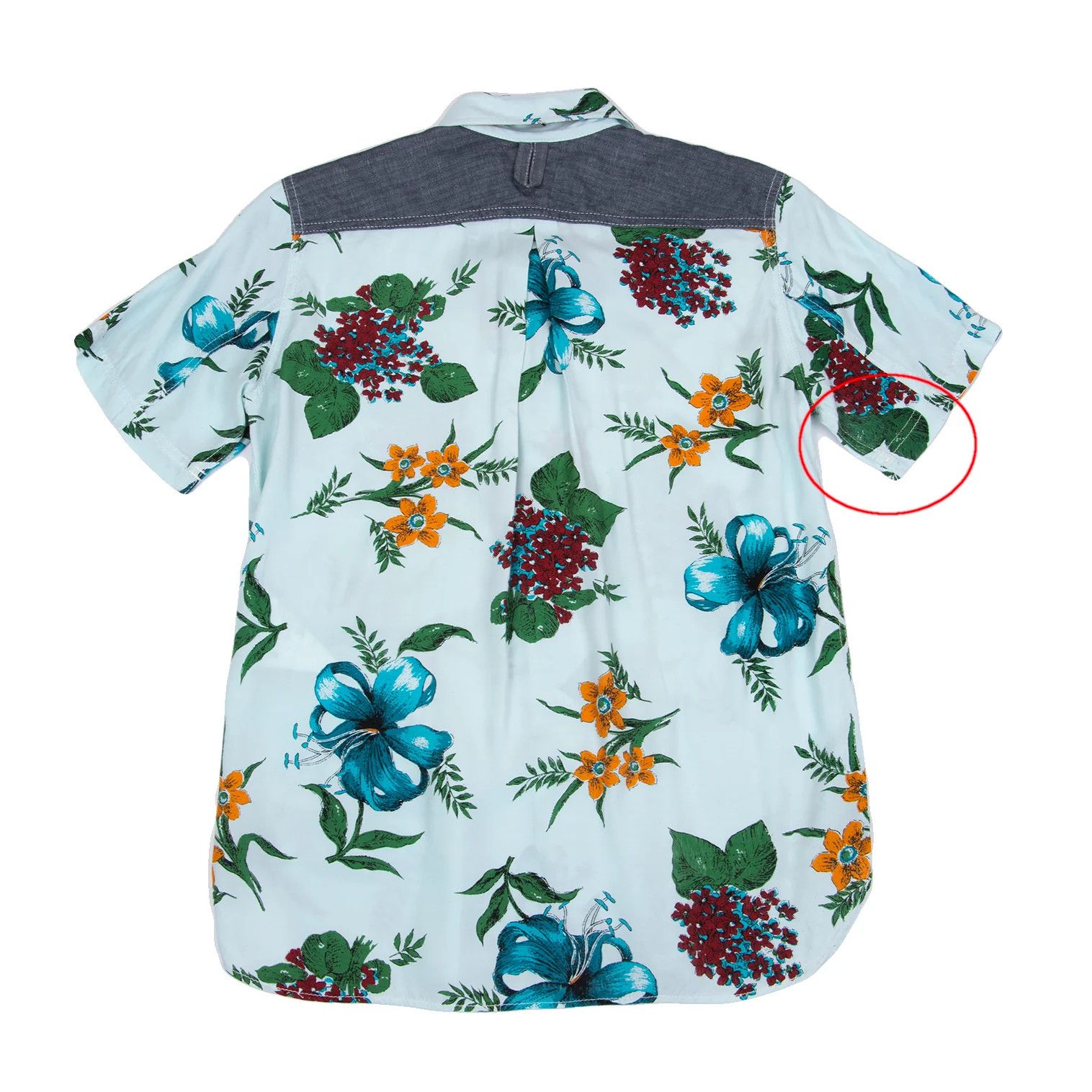 Junya Watanabe Floral Print Rayon Short Sleeve Shirt in Light Blue Size US XS / EU 42 / 0 - 11 Thumbnail