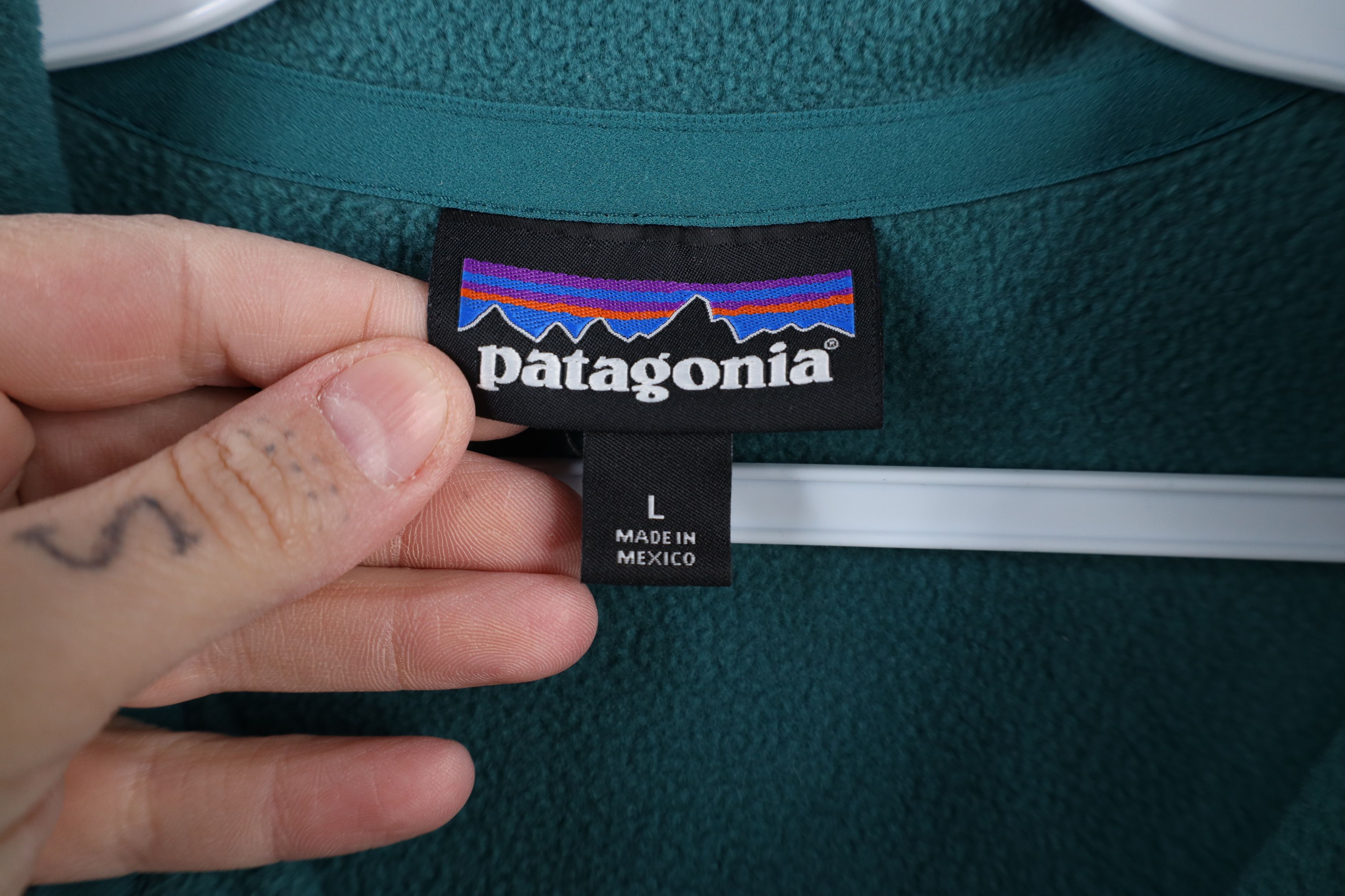 Patagonia × Vintage Patagonia Micro D 1/4 Zip Fleece Pullover Sweater Green Size L / US 10 / IT 46 - 8 Thumbnail
