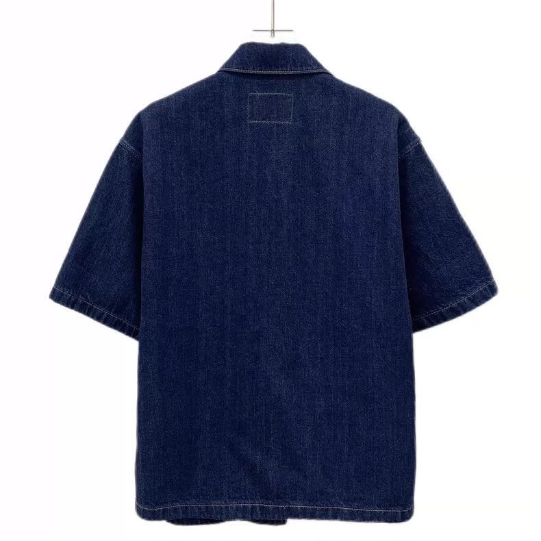Prada Prada Dark Blue Cotton Short Sleeve Shirt -2505 Size XS / US 0-2 / IT 36-38 - 2 Thumbnail