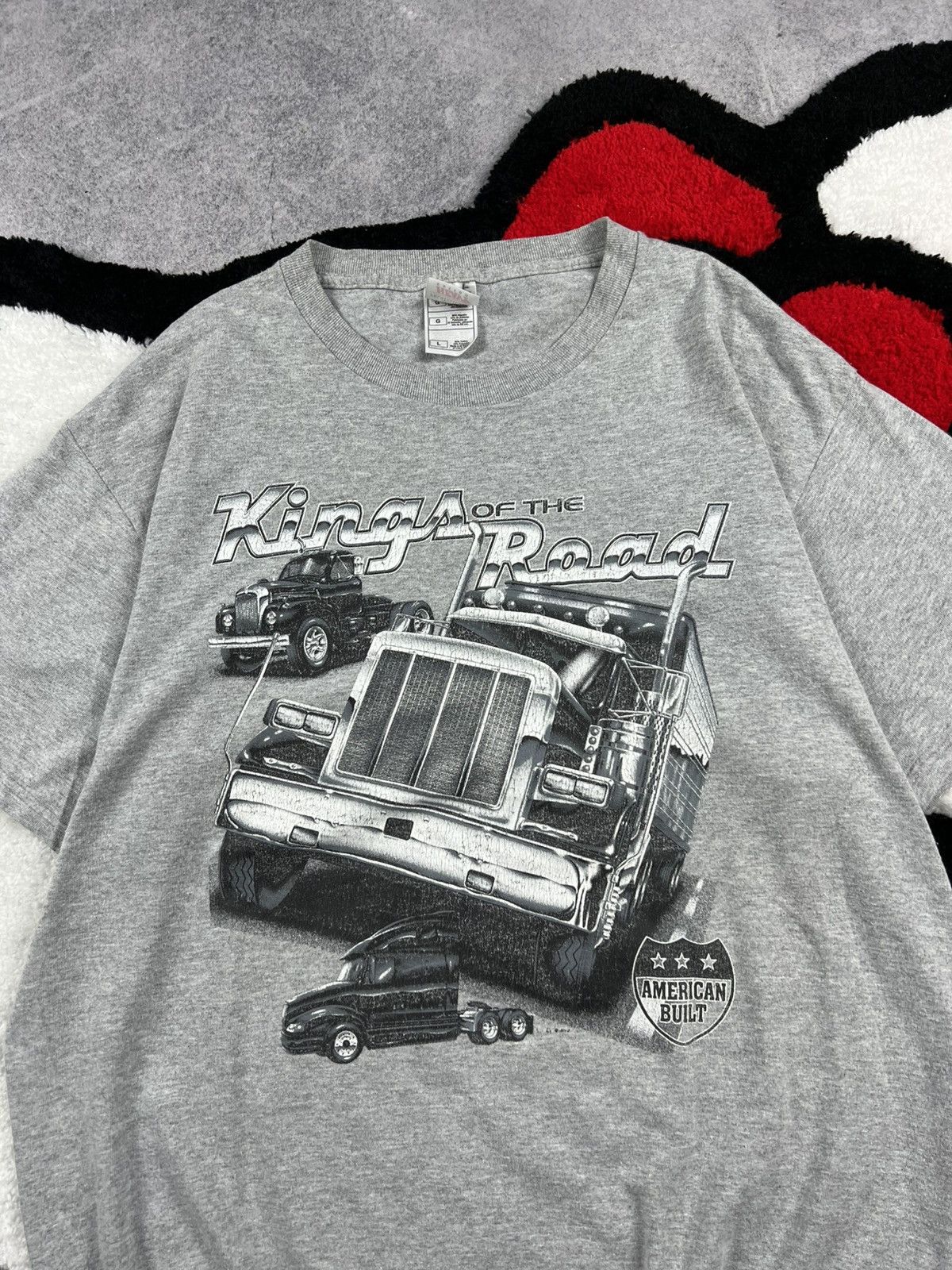 Vintage Vintage King Of The Road Truck USA 00s Faded Y2K Tee Shirt Size US L / EU 52-54 / 3 - 4 Thumbnail