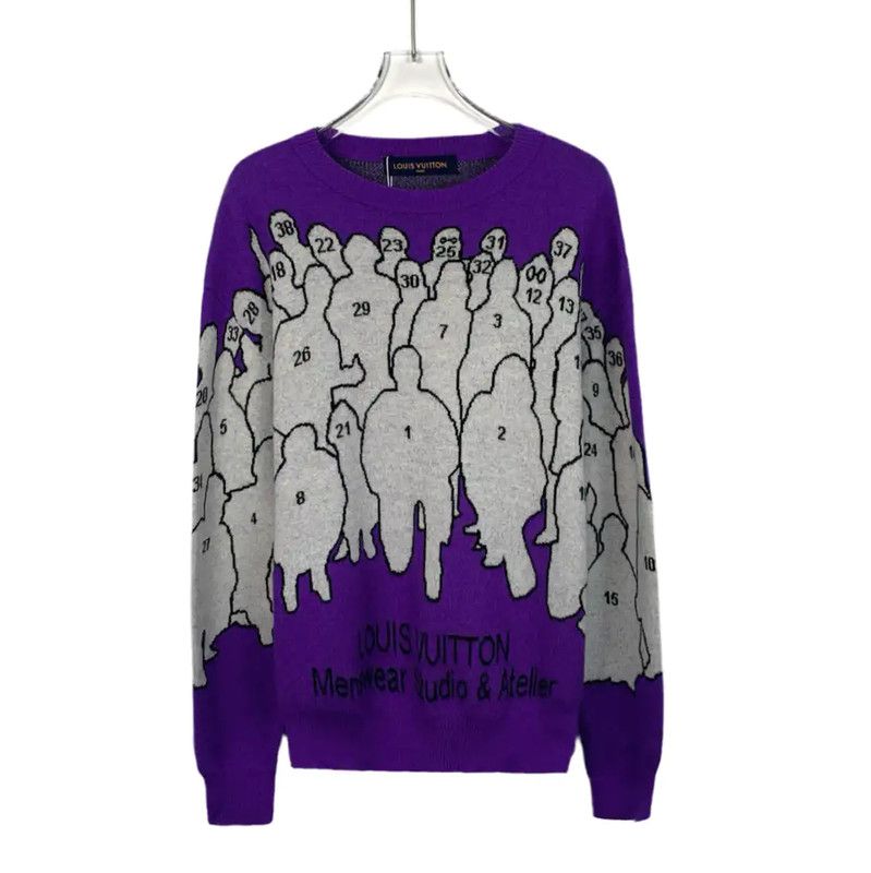 Louis Vuitton Louis Vuitton Purple Cotton Knit Sweater for Women 0089 Size M / US 6-8 / IT 42-44 - 1 Thumbnail