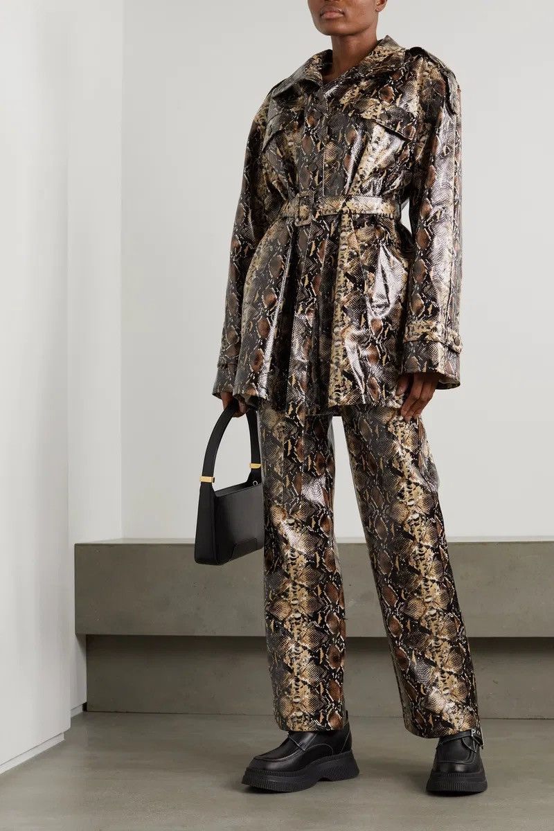 ROTATE Rotate Birger Christensen Snake Faux Leather Rica Jacket Size S / US 4 / IT 40 - 5 Thumbnail