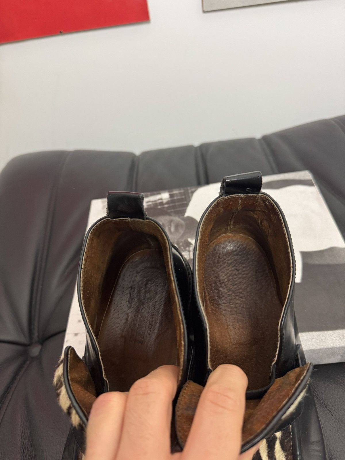 Leather Rare Vintage 90s Avant Garde Platform Zebra Boots Loafers Size US 7 / EU 40 - 7 Thumbnail