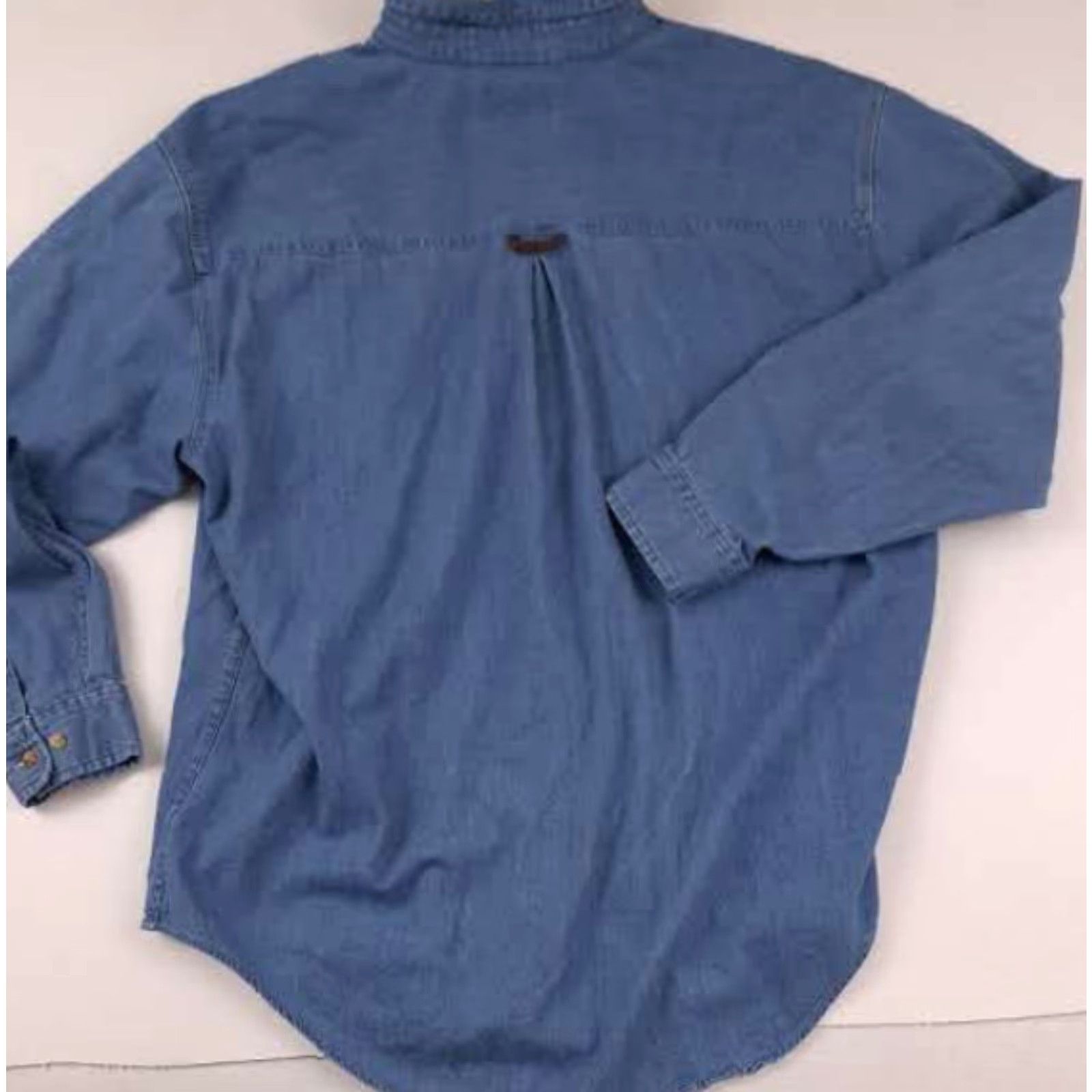 Marlboro VINTAGE Marlboro Country Store Denim Button-Up Shirt XL Blue Long Sleeve Men Country 29in 24in pit to pit Size US XL / EU 56 / 4 - 6 Thumbnail