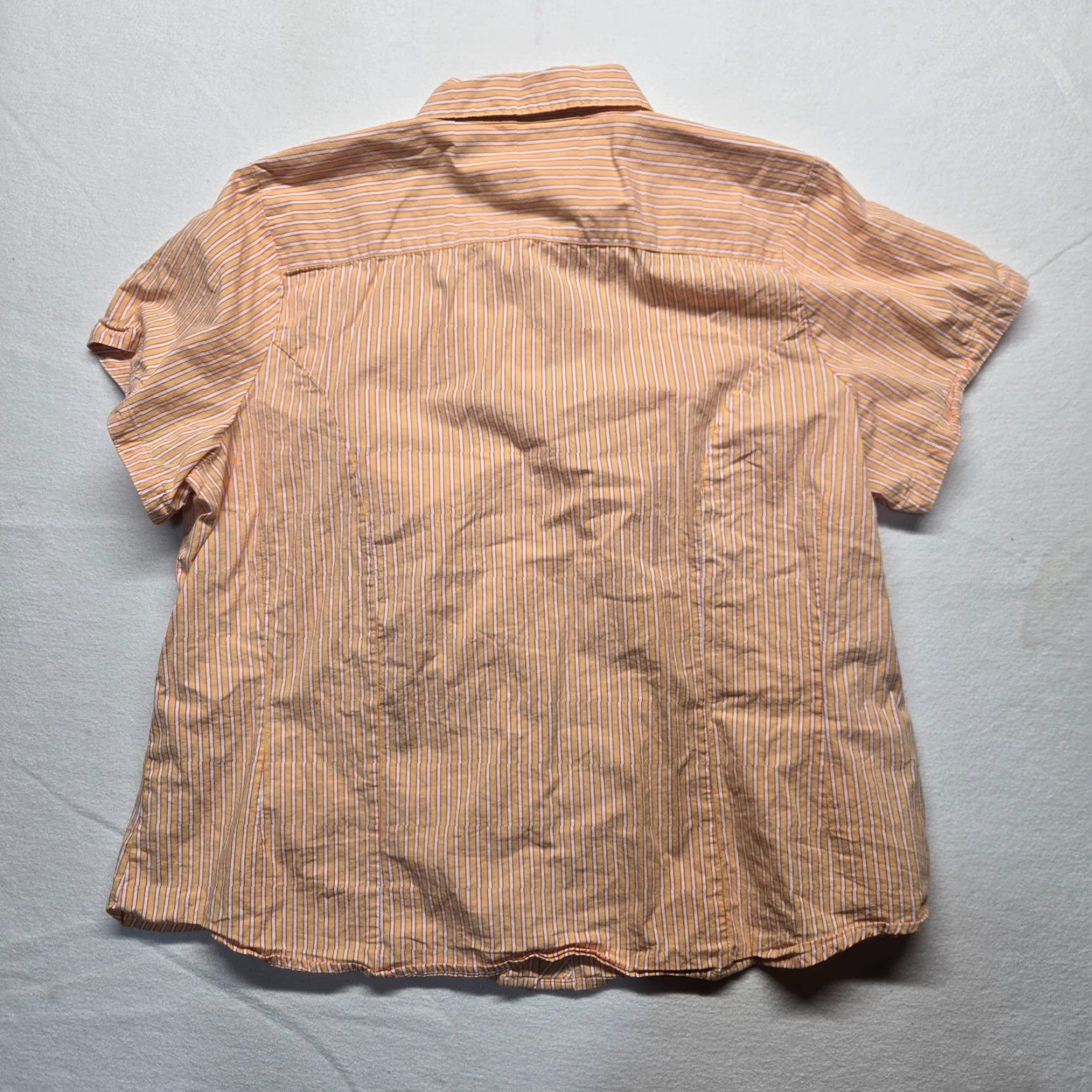 Vintage Riders Shirt Button-Up Short Sleeve Orange Stripe 2X Womens Casual Shirt Size XXL / US 16-18 / IT 52-54 - 7 Thumbnail