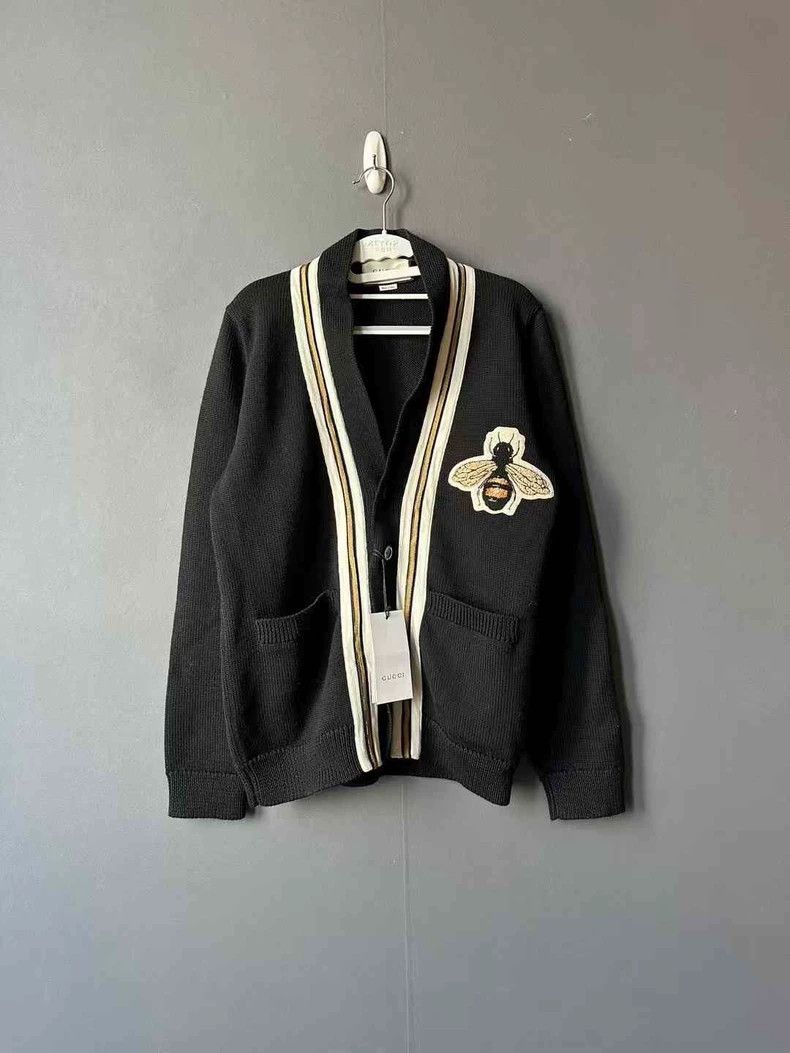 Gucci Gucci Black Big Bee Embroidery Cardigan swaeter 2501-Nextar Size US XS / EU 42 / 0 - 1 Thumbnail