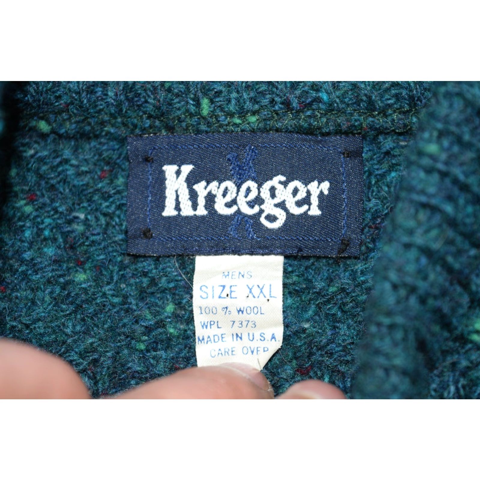 Vintage VINTAGE Kreeger Sweater Pullover Button Crew Neck Wool Knit 80s Green 2XL Mens Knit Button Pullover 80s Green Kreeger Sweater Size US XXL / EU 58 / 5 - 5 Thumbnail