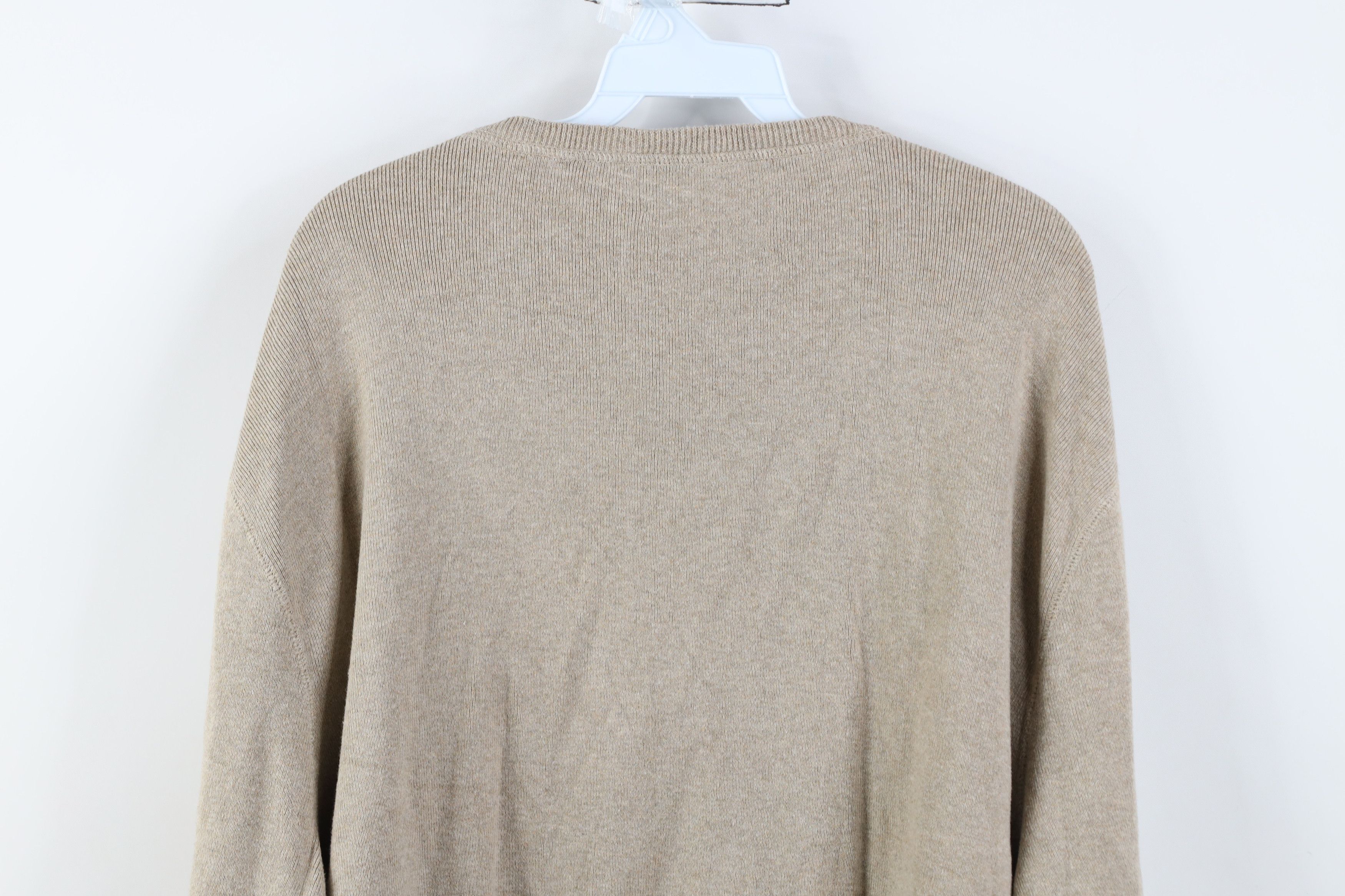 Ralph Lauren Vintage 90s Ralph Lauren Cotton Ribbed Knit Sweater Beige Size US XXL / EU 58 / 5 - 10 Thumbnail