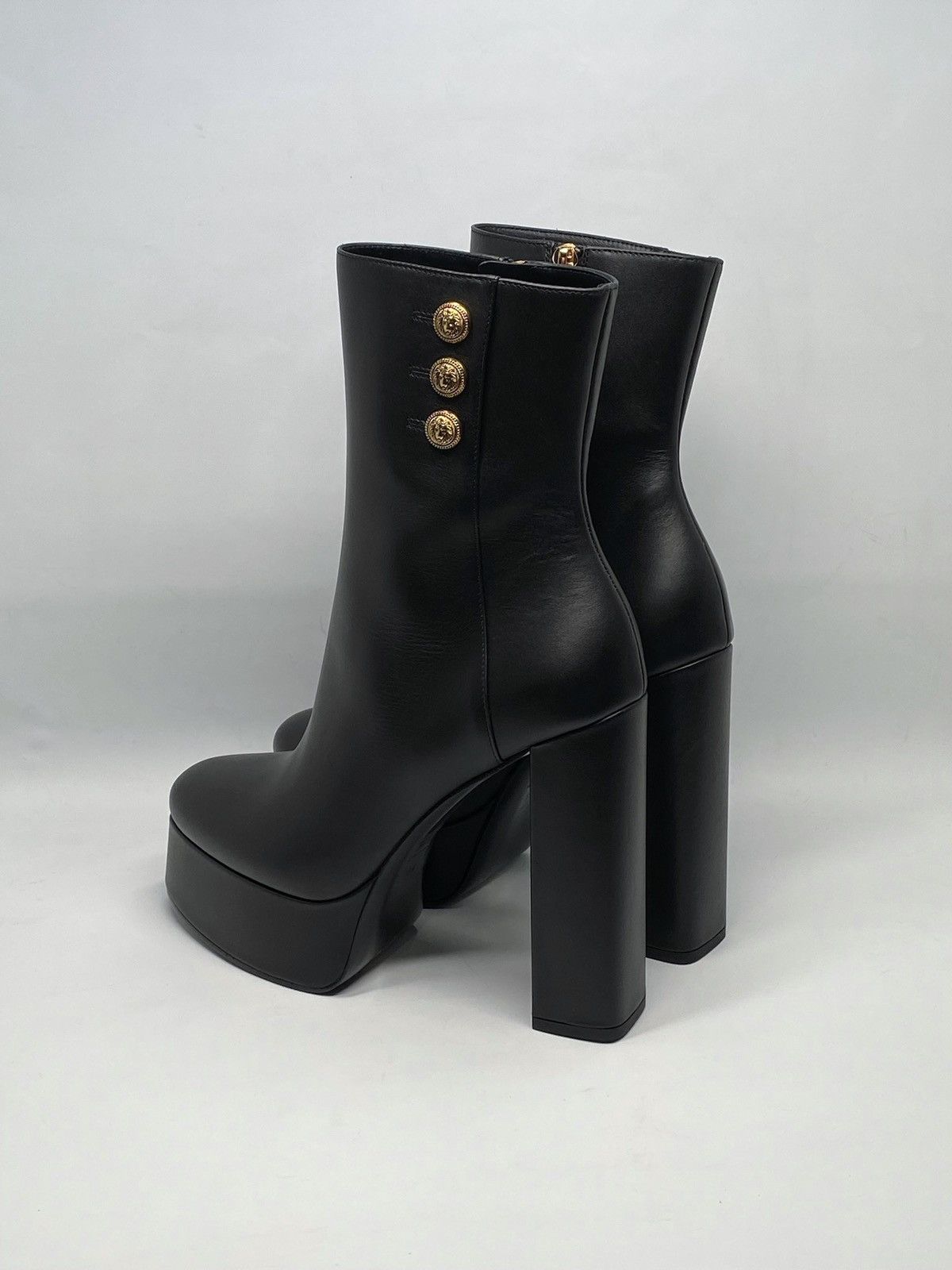 Balmain Balmain Brune Leather Platform Ankle Boots size 39.5 Size US 9.5 / IT 39.5 - 9 Thumbnail
