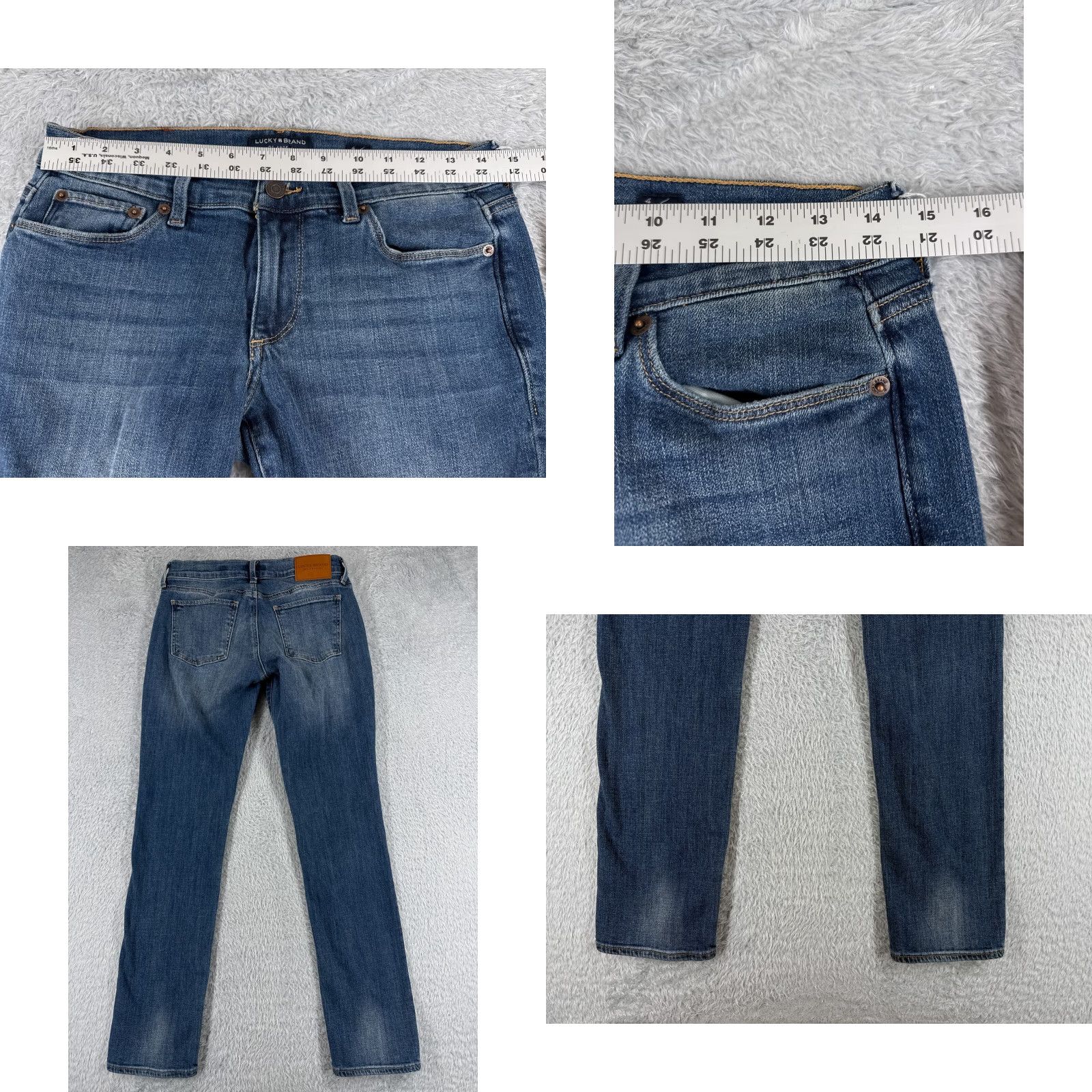 Lucky Brand VINTAGE Lucky Brand Jeans Women 4 Blue Denim Jeans Mid Rise Straight 28x31 Cotton 5-Pocket Design Mens? Size 27" / US 4 / IT 40 - 9 Thumbnail