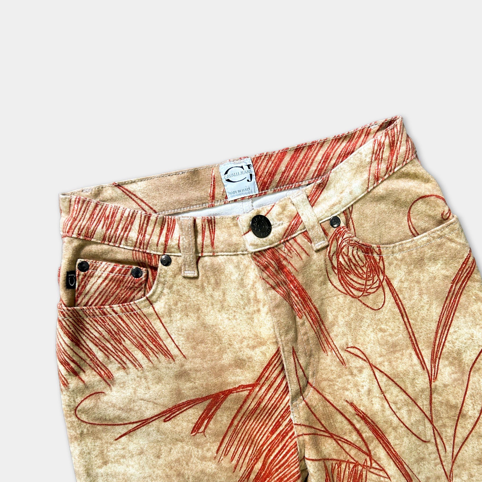 Just Cavalli Just Cavalli 00's Floral Print Jeans Size US 29 - 2 Thumbnail