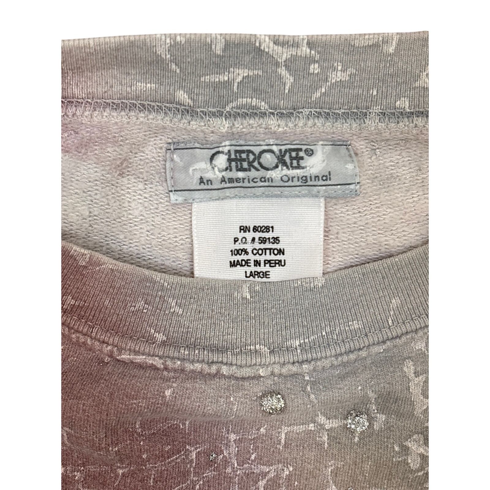Cherokee Vintage Y2K custom bleach paint glitter crewneck Large Size L / US 10 / IT 46 - 2 Thumbnail