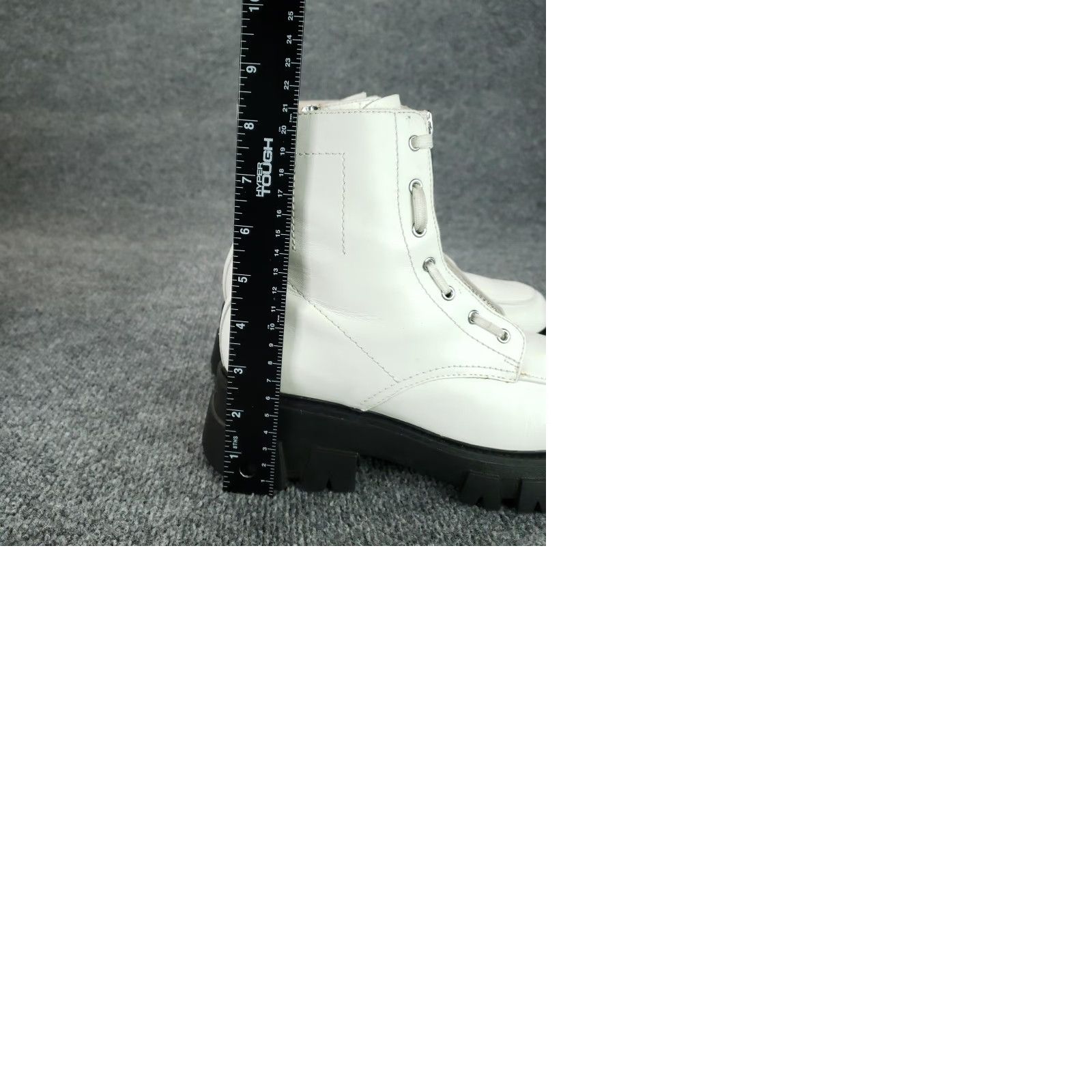 ASH ASH Lynch Boots Womens Size 7.5 White Leather Front Zip Combat Boots Mulit Lug Sole Platform Womens Shoes Size US 7.5 / IT 37.5 - 12 Thumbnail