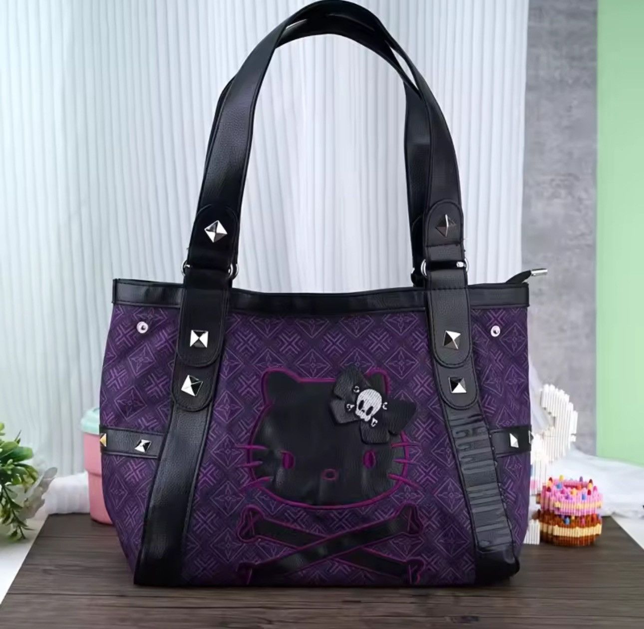 Other Hello Kitty Print Vintage Punk Y2k Tote Gothic Shoulder bag Size ONE SIZE - 1 Thumbnail