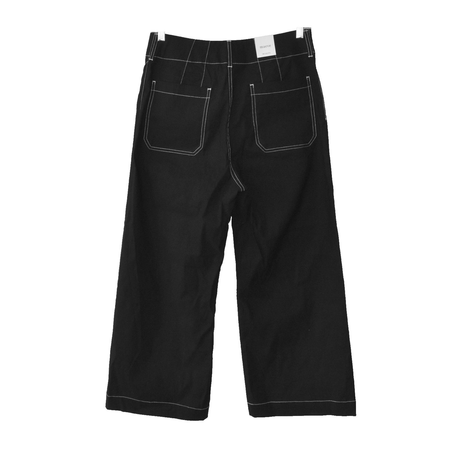 Anthropologie NWT MAEVE X ANTHROPOLOGIE Black Wide Leg Cropped Jeans Sz 31 Size 32" / US 10 / IT 46 - 2 Thumbnail