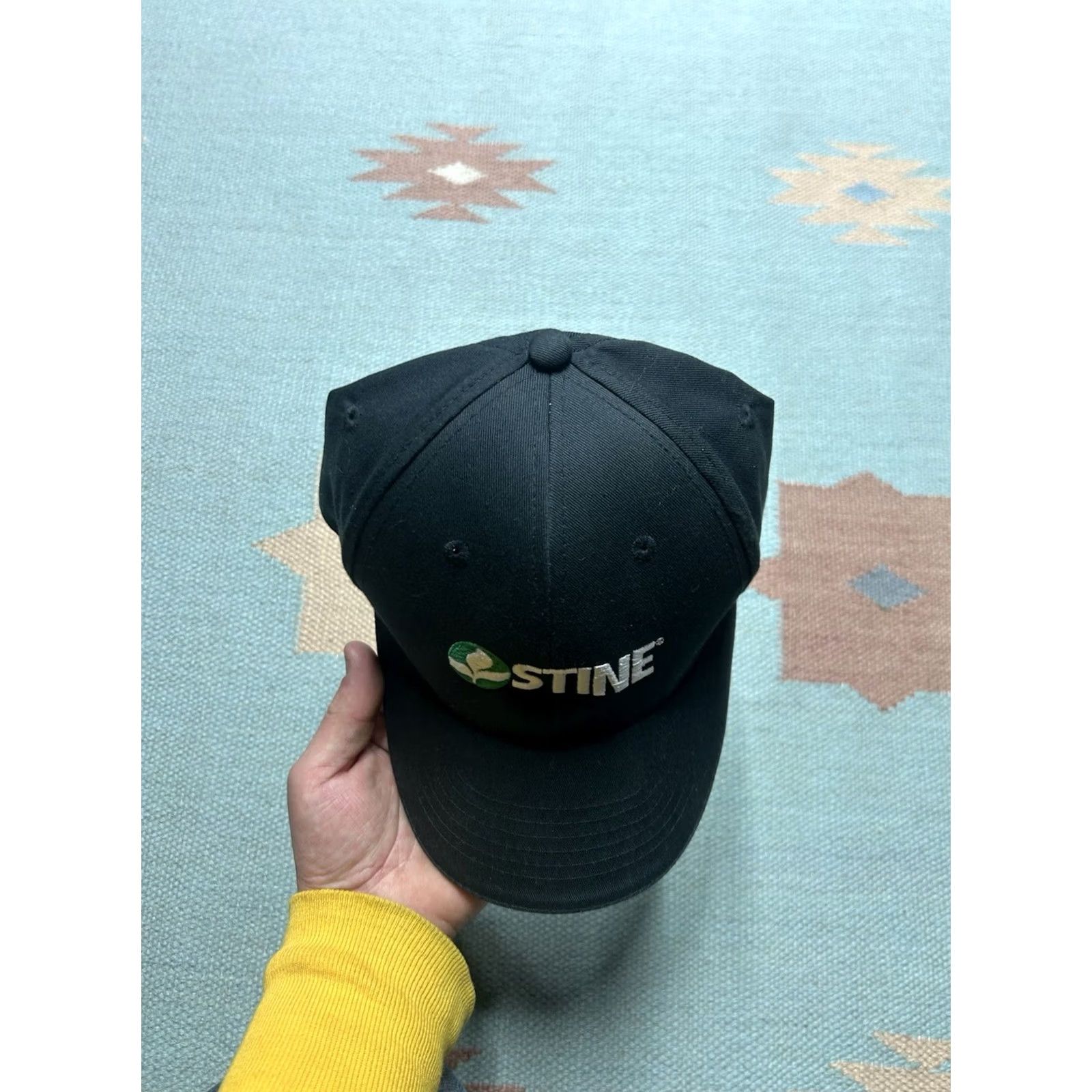 Vintage Stine Hat Cap Embroidered Logo Black Adjustable Straps Baseball Cap Men Size ONE SIZE - 3 Thumbnail