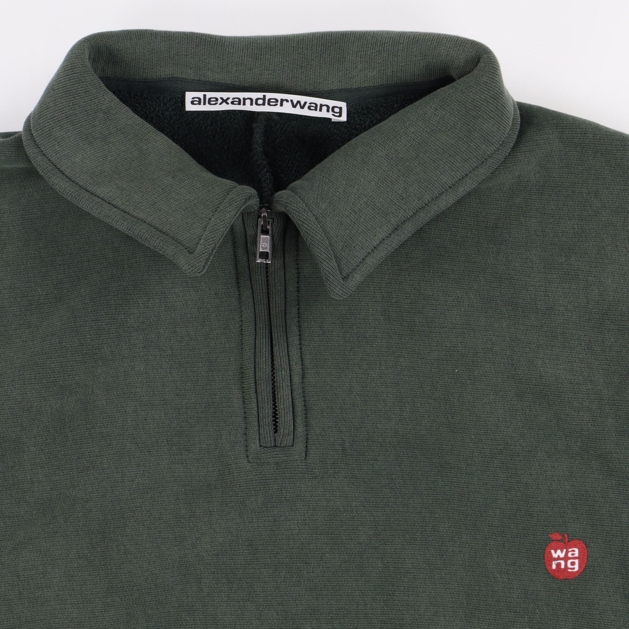 Alexander Wang Green Half Zip Glitter Logo Polo Sweatshirt Size M / US 6-8 / IT 42-44 - 8 Thumbnail