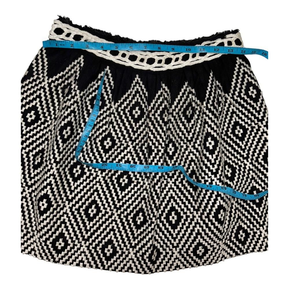 Free People Free People l Black White Geo Embroidered A Line Skirt 4 Size 27" / US 4 / IT 40 - 4 Thumbnail