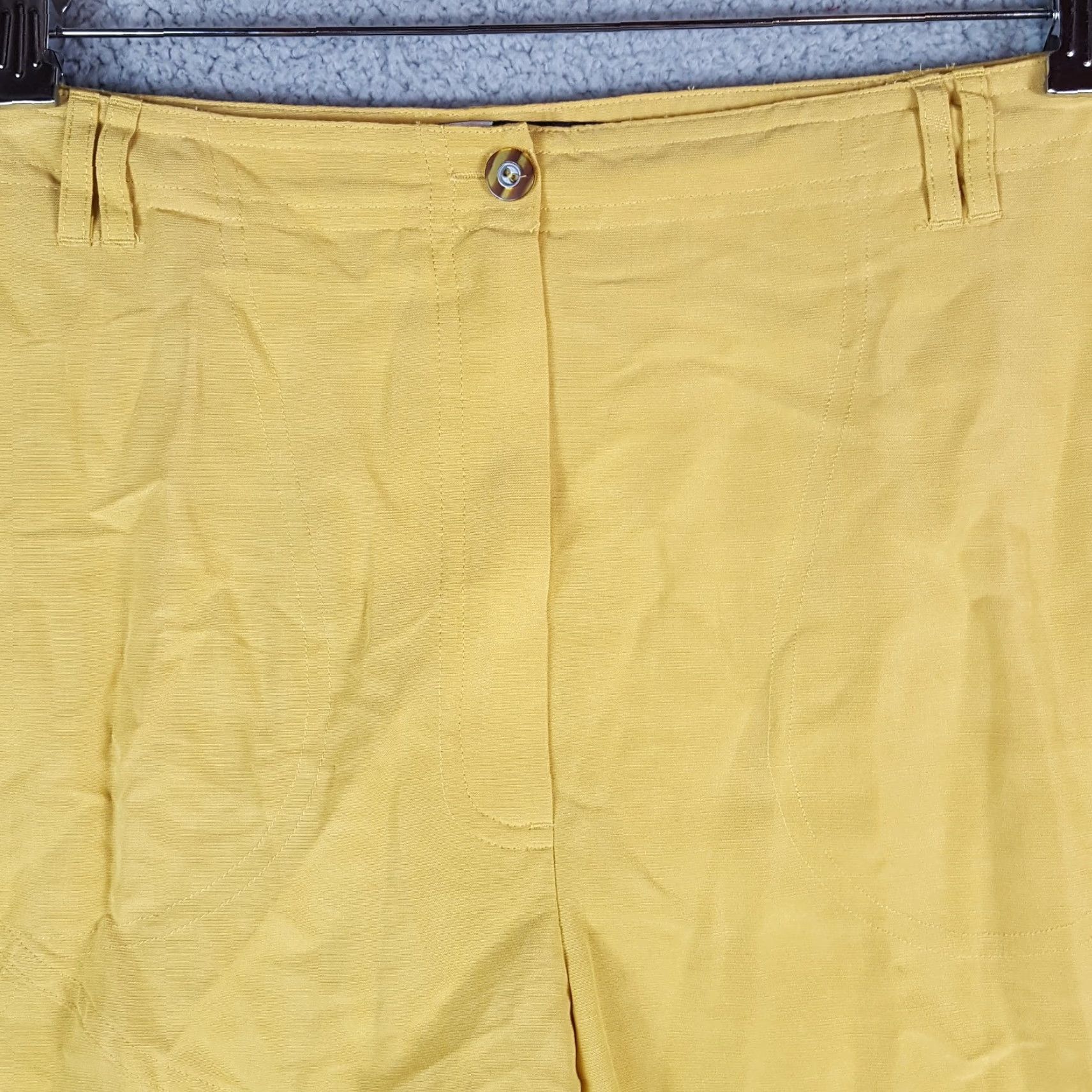 Vintage Y2K Yellow Breathable Linen Golf Chinos Size 14 Preppy Tennis Bermuda Shorts VTG Size 36" / US 14 / IT 50 - 2 Thumbnail