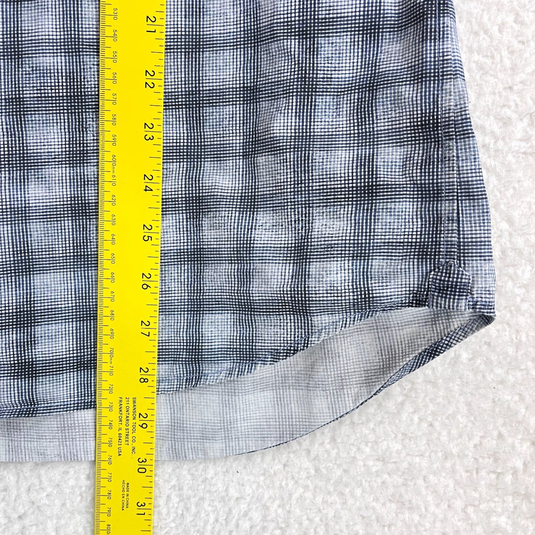 Vince Vince Blue Plaid Button-Up Dress Shirt Mens Long Sleeve 100% Cotton Size Large Size 42R - 7 Thumbnail