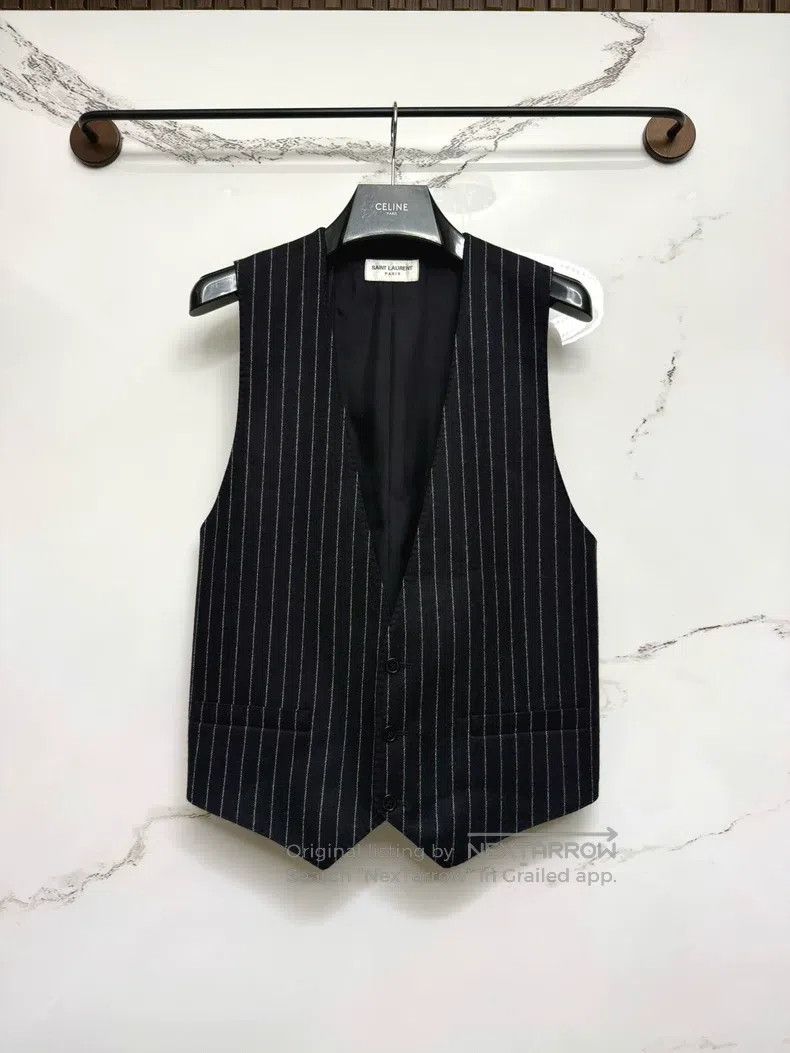 Saint Laurent Paris Saint Laurent Paris Black and White Striped Vest Size US S / EU 44-46 / 1 - 1 Thumbnail