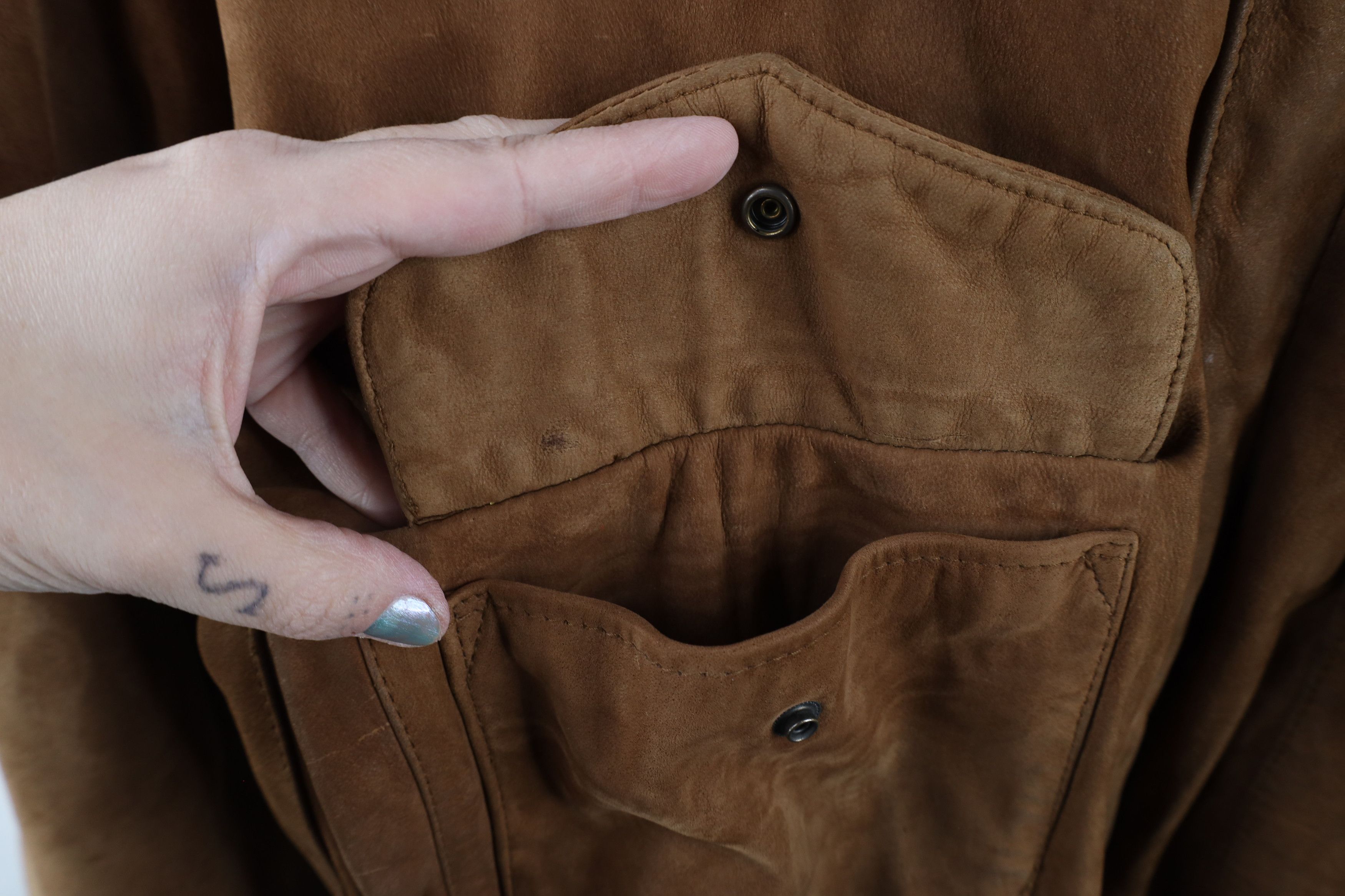 Vintage Vintage 90s Streetwear Suede Leather Flight Bomber Jacket Size US L / EU 52-54 / 3 - 5 Thumbnail