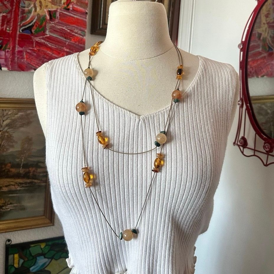Other long silver beaded layered necklace Size ONE SIZE - 1 Thumbnail