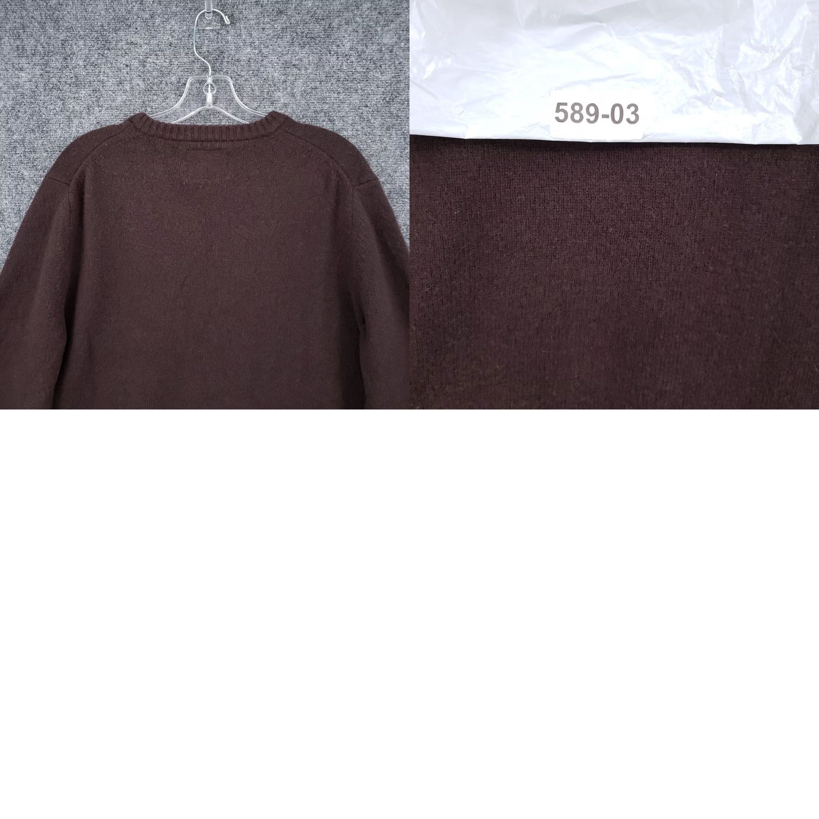 Express Express Sweater Mens L Brown Lambswool Pullover V Neck Long Sleeve Knitted Size US L / EU 52-54 / 3 - 9 Thumbnail