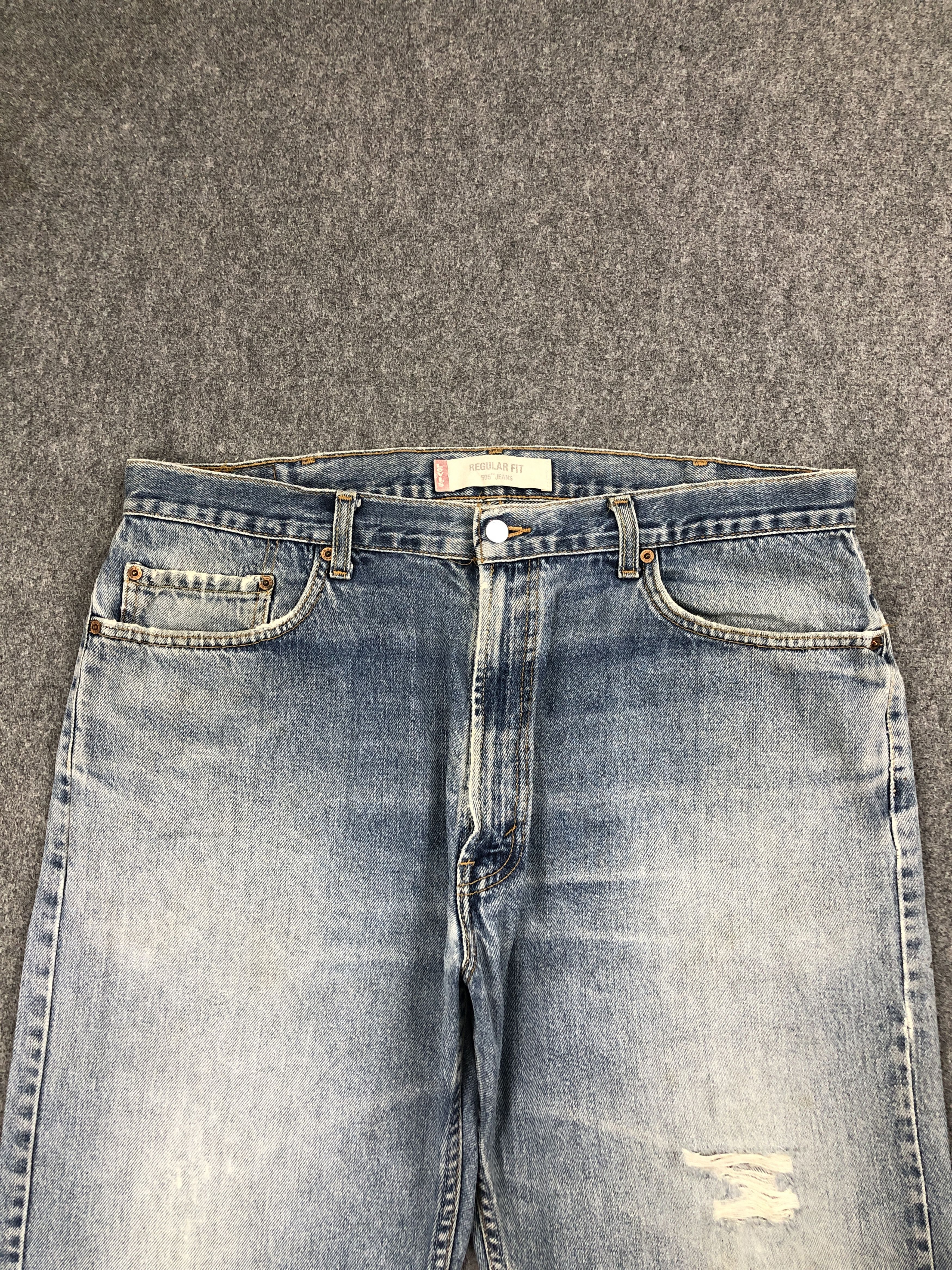 Levi's Vintage Levis 505 Faded Blue Jeans DP2478 Size US 39 - 2 Thumbnail