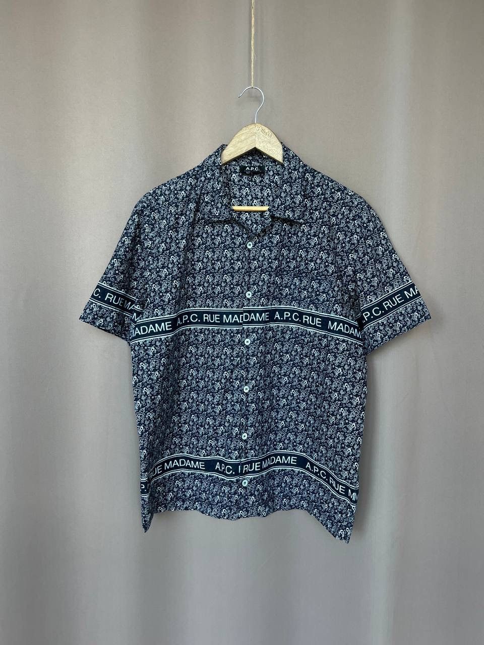 A.P.C. A.P.C. Bandana-Print Cotton Poplin Button Shirt Mens Size L Size US L / EU 52-54 / 3 - 1 Thumbnail