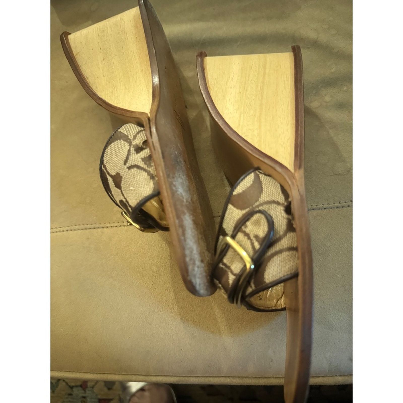 Coach Coach Monogram Wedge Sandals 2000s Y2K Brown Logo Size 7.5 Size US 7.5 / IT 37.5 - 6 Thumbnail