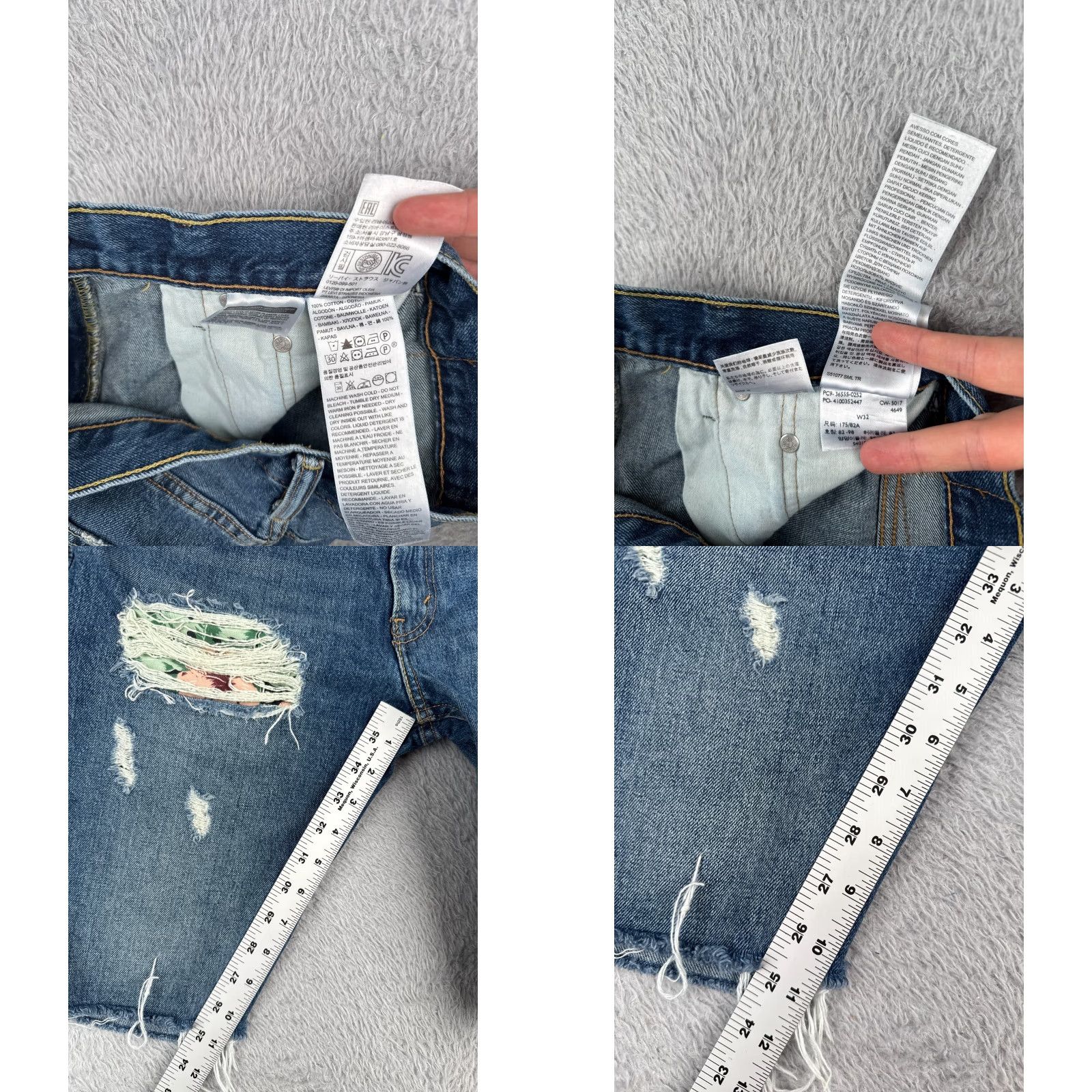 Levi's Levi's Women Short Cut-Off Blue Denim 511 Distressed 31x11 Patch Floral 32 Regular Jeans Size 24" / US 00 / IT 34 - 8 Thumbnail