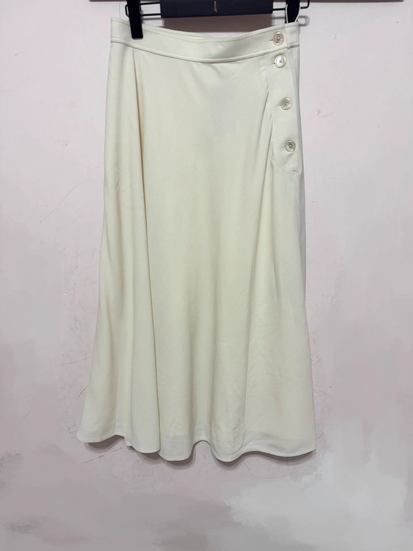 Polo Ralph Lauren Ralph Lauren Purple Label Cream Wool Crepe Skirt 4 NWT Size 28" / US 6 / IT 42 - 2 Thumbnail