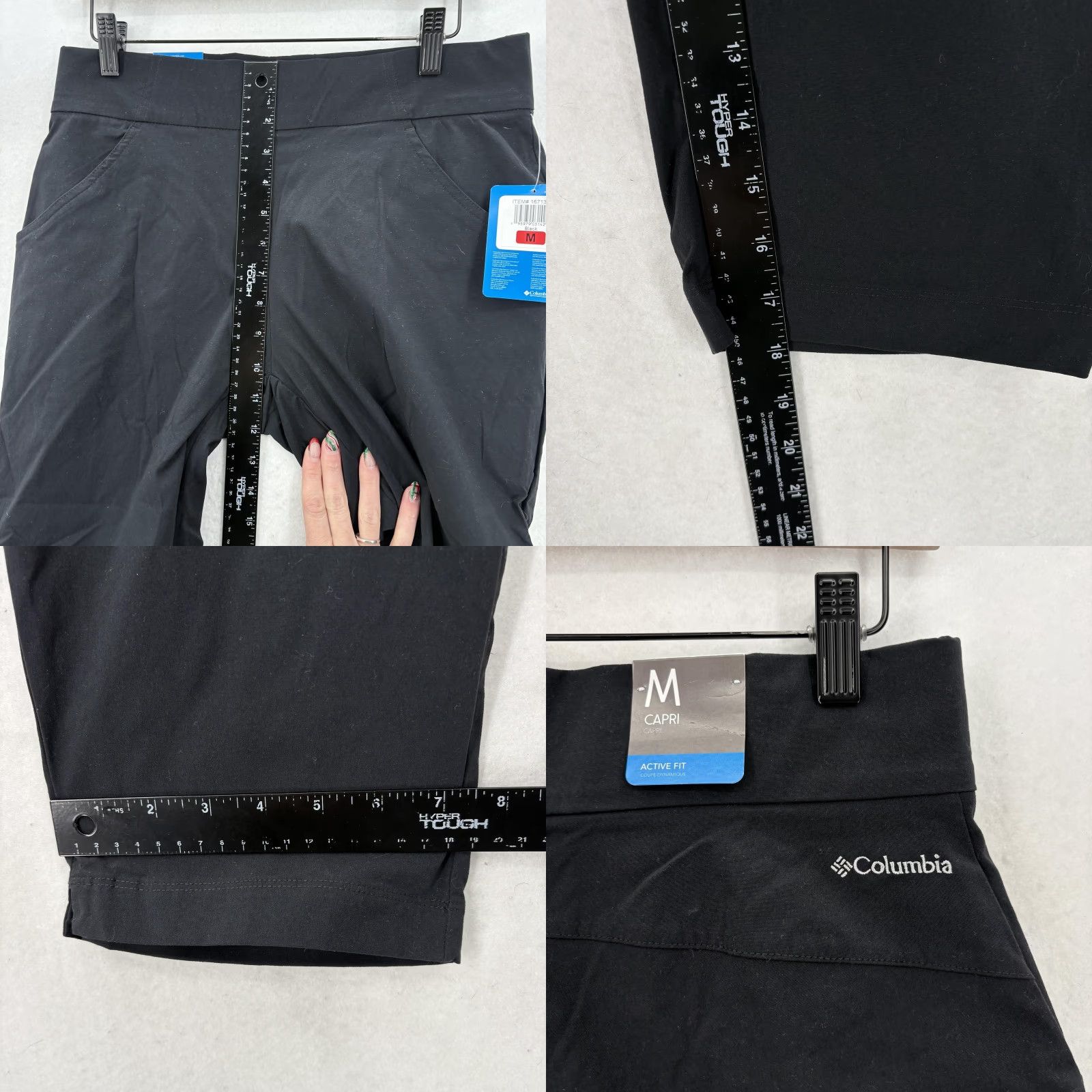 Vintage Columbia Capri Pants Womens Medium Black Omni-Shade Stretch Hiking Travel NWT Size 32" / US 10 / IT 46 - 8 Thumbnail