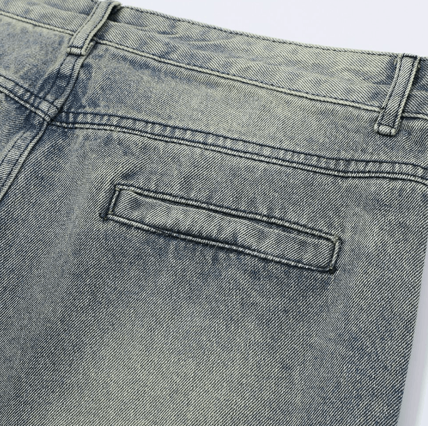 Japanese Brand × Jean American retro irregular patchwork versatile ripped jeans Size US 32 / EU 48 - 4 Thumbnail