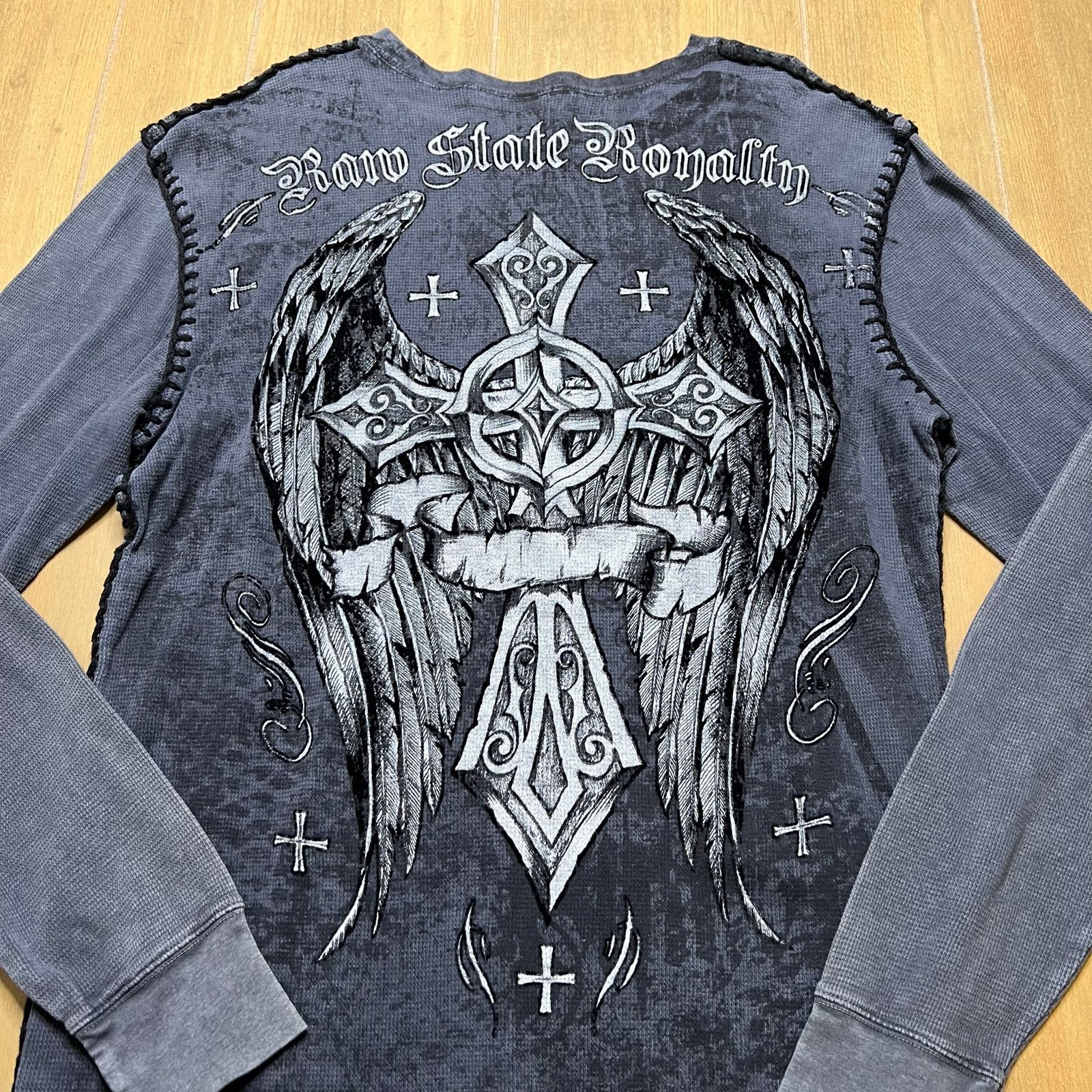 Raw State Raw State Premium Thermal Shirt Cross Y2K Long Sleeve XL Size US XL / EU 56 / 4 - 5 Thumbnail