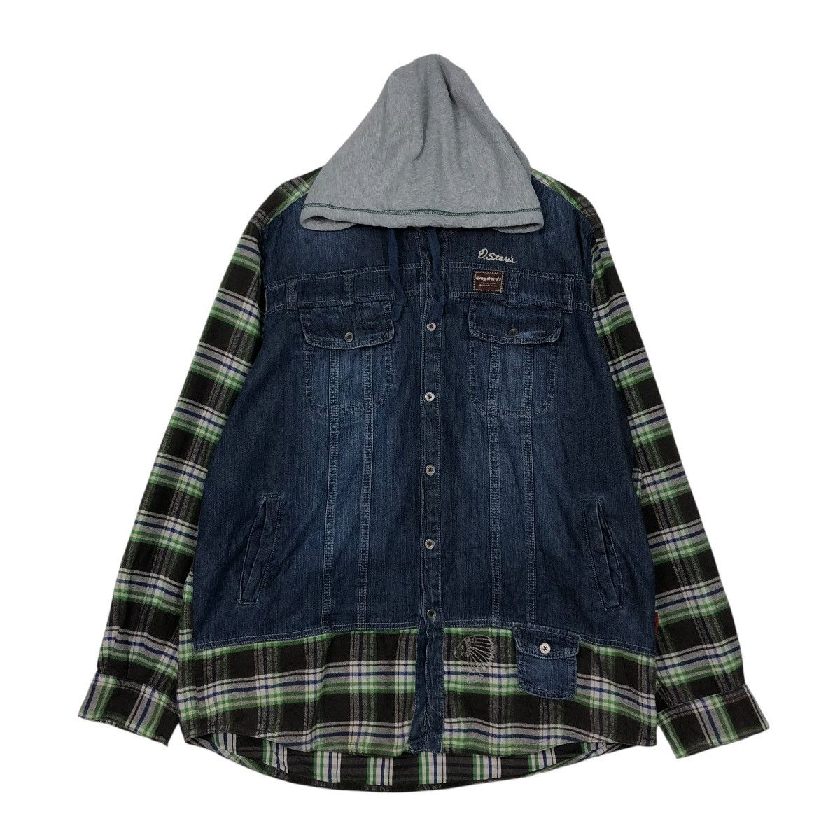 Hysteric Glamour 🔥VINTAGE BIKER JACKET HOODIE TARTAN DESIGN DRUG STORE’S Size US M / EU 48-50 / 2 - 3 Thumbnail