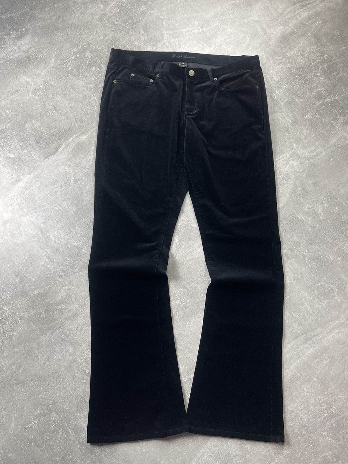 Ralph Lauren Black Label Ralph Lauren Black Label Flared Corduroy Pants Black Velvet Size 36" / US 14 / IT 50 - 8 Thumbnail