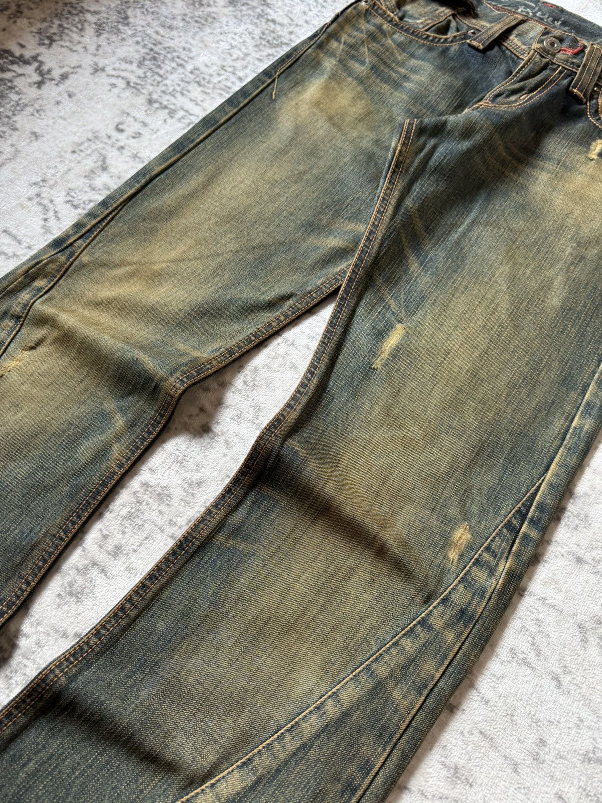 2000s Edwin V-Cut Mudwashed Flare Denim Archive