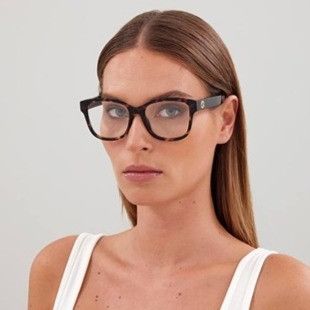 Gucci Gucci GG1340O 009 Eyeglasses Shiny Black/Red 54mm Square Size ONE SIZE - 4 Thumbnail