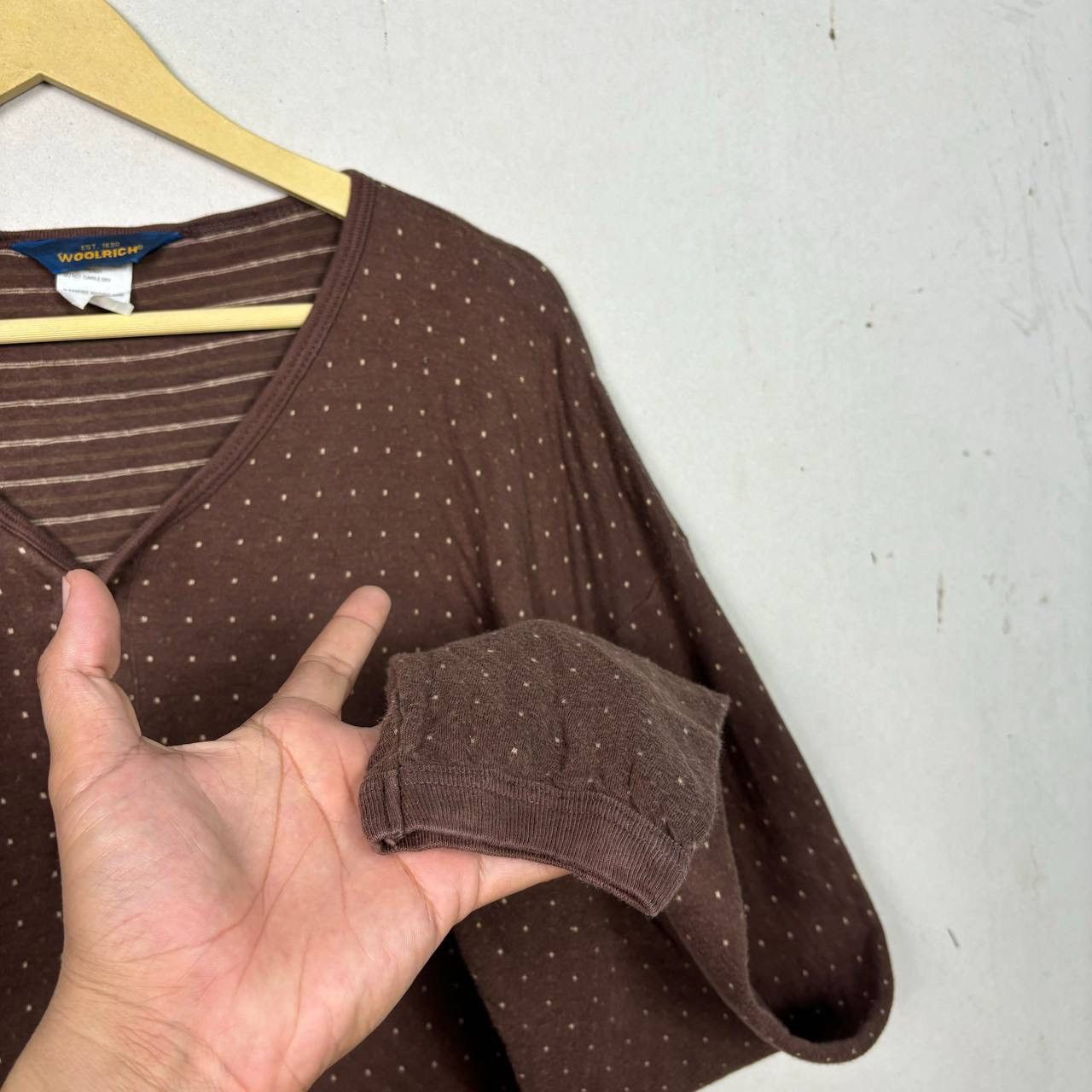 Woolrich Woolen Mills Vintage Woolrich Brown Polka Dot Henley Shirt L 90s Gorpcore Size US L / EU 52-54 / 3 - 5 Thumbnail