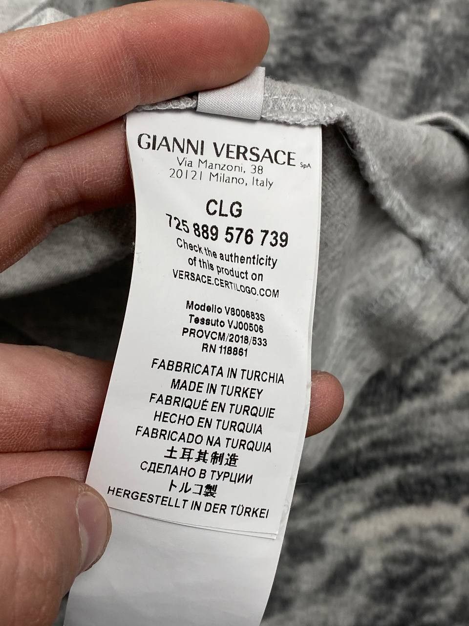 Versace Versace Collection T-Shirt Big Logo Men Size XL Gray Size US XL / EU 56 / 4 - 12 Thumbnail