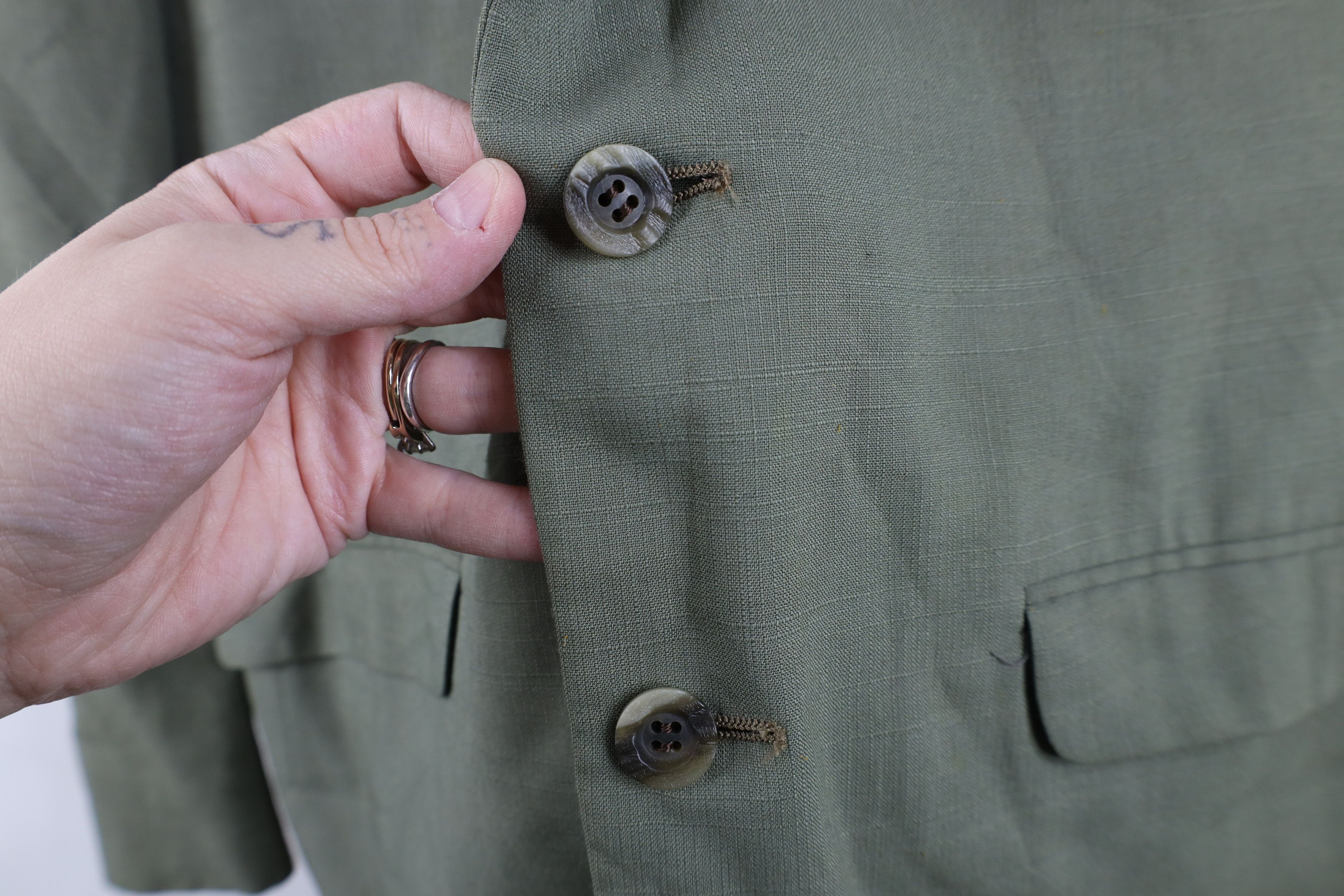 Vintage Vintage 50s Palm Beach 2 Button Suit Jacket Blazer Green USA Size US L / EU 52-54 / 3 - 5 Thumbnail