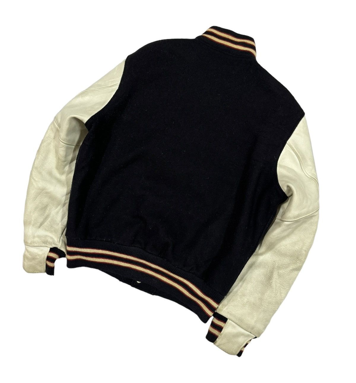 Vtg🔥80’s Golden Bear Wool Varsity Sleeve Leather Jacket