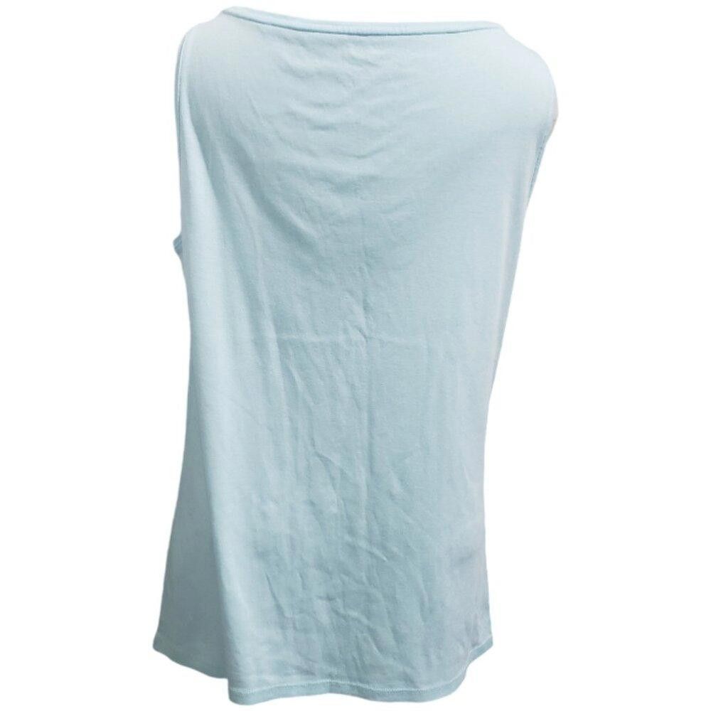 Designer CT1851 Talbots Sleeveless Aqua Tee L Size L / US 10 / IT 46 - 3 Thumbnail