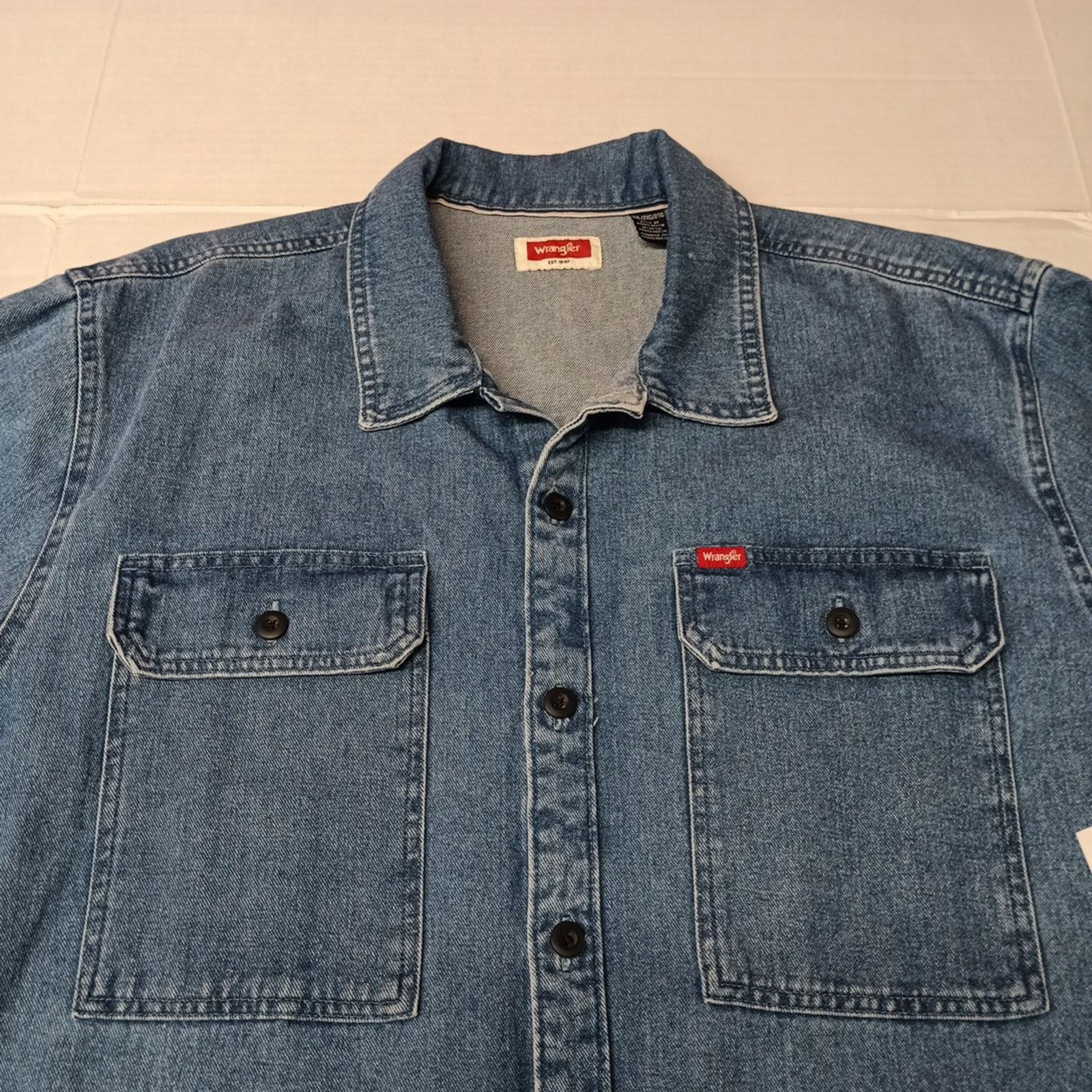 Wrangler Wrangler Blue Denim Jacket Overshirt Outdoor Shacket XXL 2XL Size US XXL / EU 58 / 5 - 4 Thumbnail