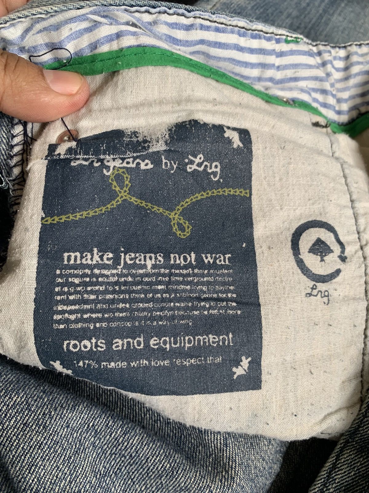 Japanese Brand LnG Roots Wide Baggy Jeans – 90s Hip Hop Style Size US 36 / EU 52 - 9 Thumbnail