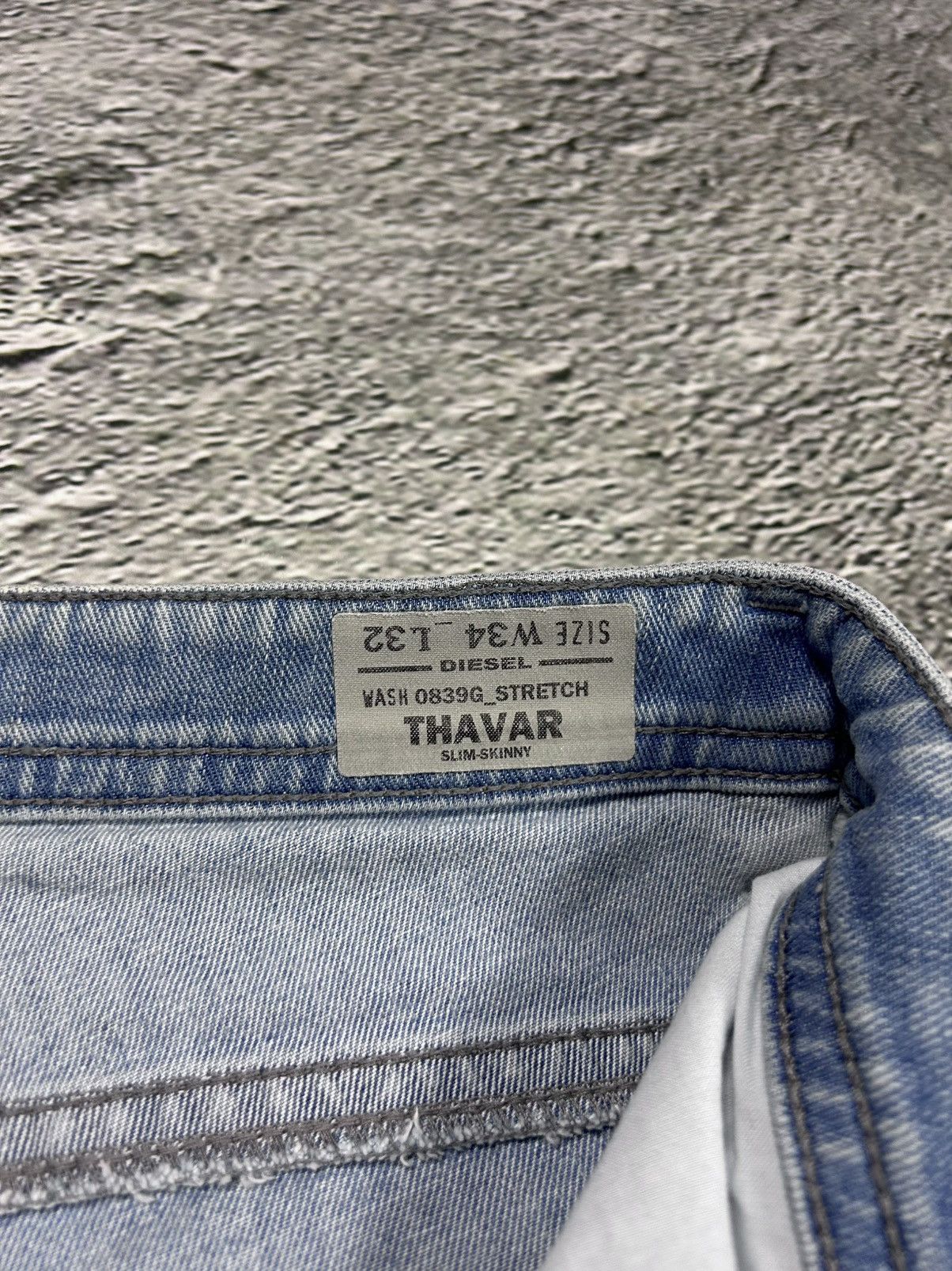 Diesel × Vintage Diesel jeans vintage baby blue Thavar Y2K slim fit Size US 34 / EU 50 - 8 Thumbnail