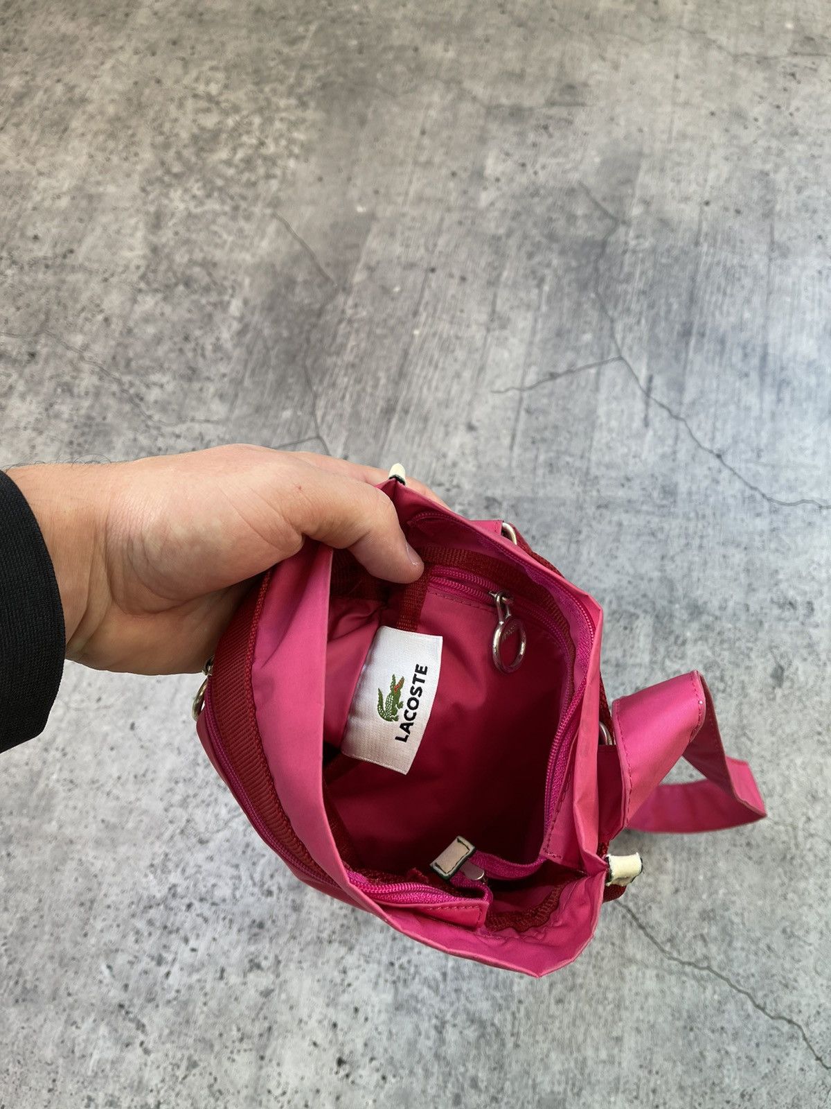 Lacoste × Vintage Vintage Lacoste Y2K pink messenger glamour bag🎀 Size ONE SIZE - 9 Thumbnail